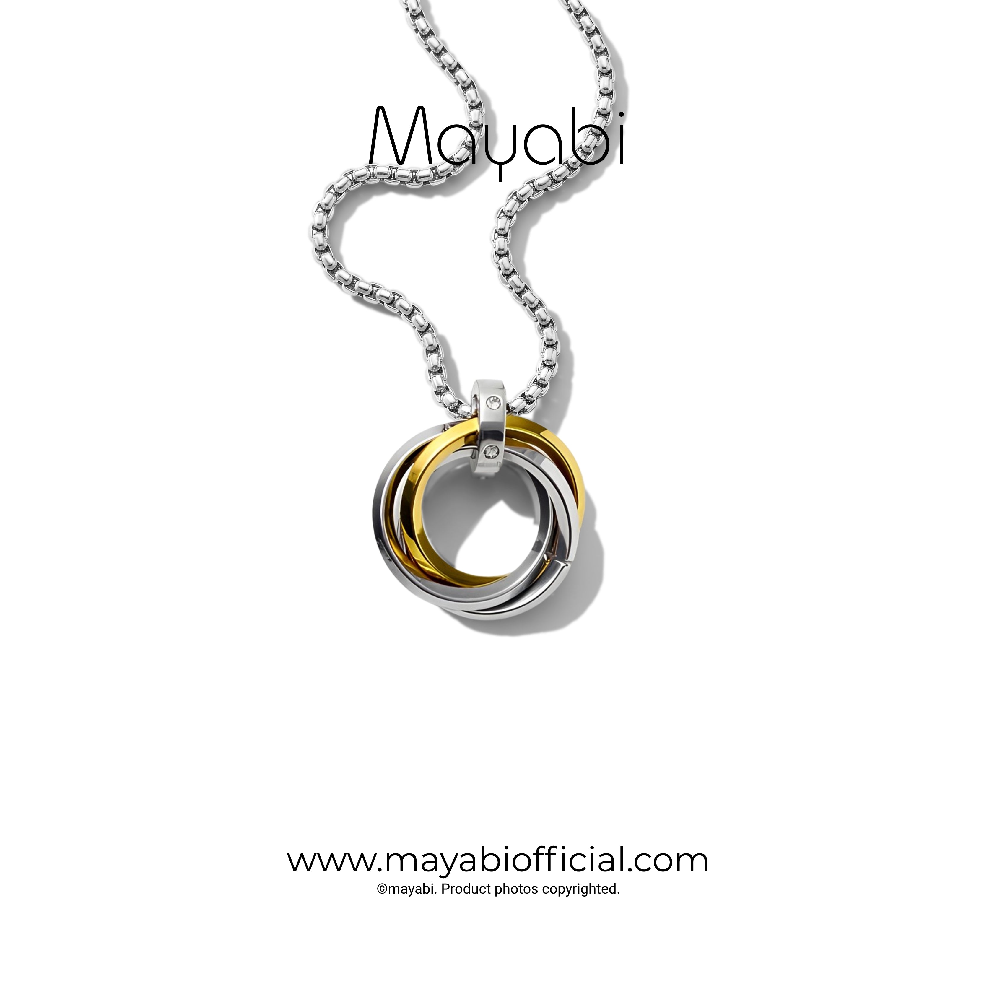 Mayabi Aurelia Trinity Ring Pendant With Chain