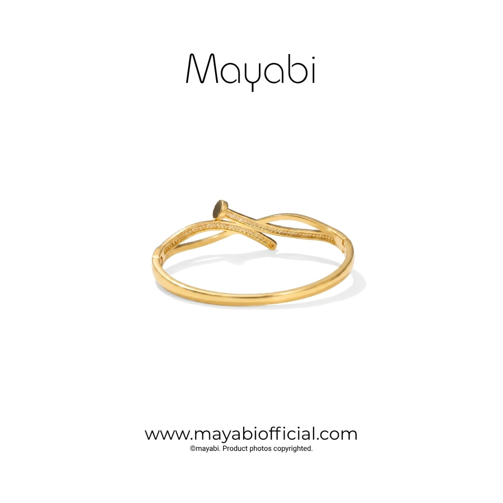 Mayabi Kira Nail - 18K Gold Plated Bangle