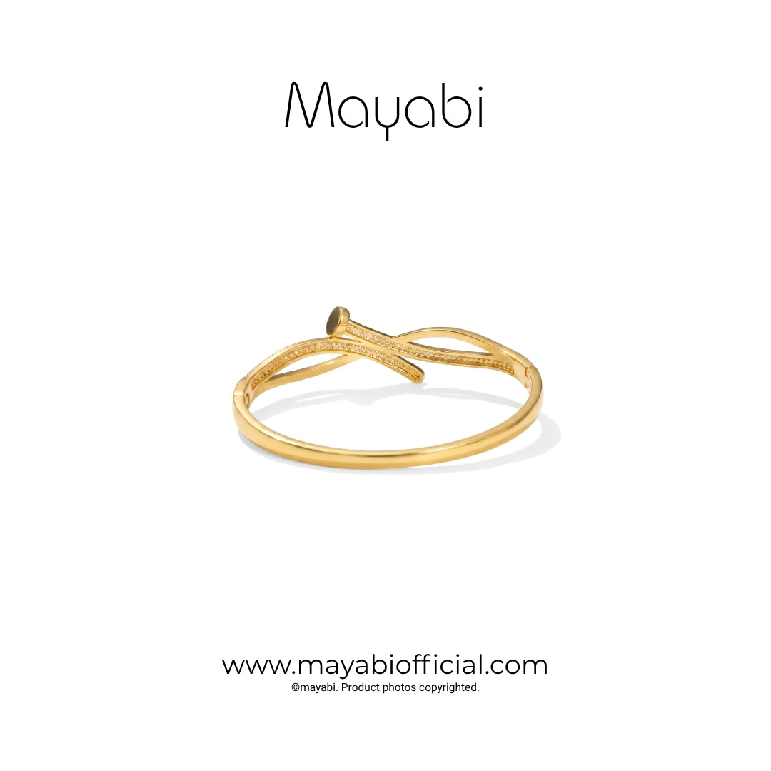 Mayabi Kira Nail - 18K Gold Plated Bangle