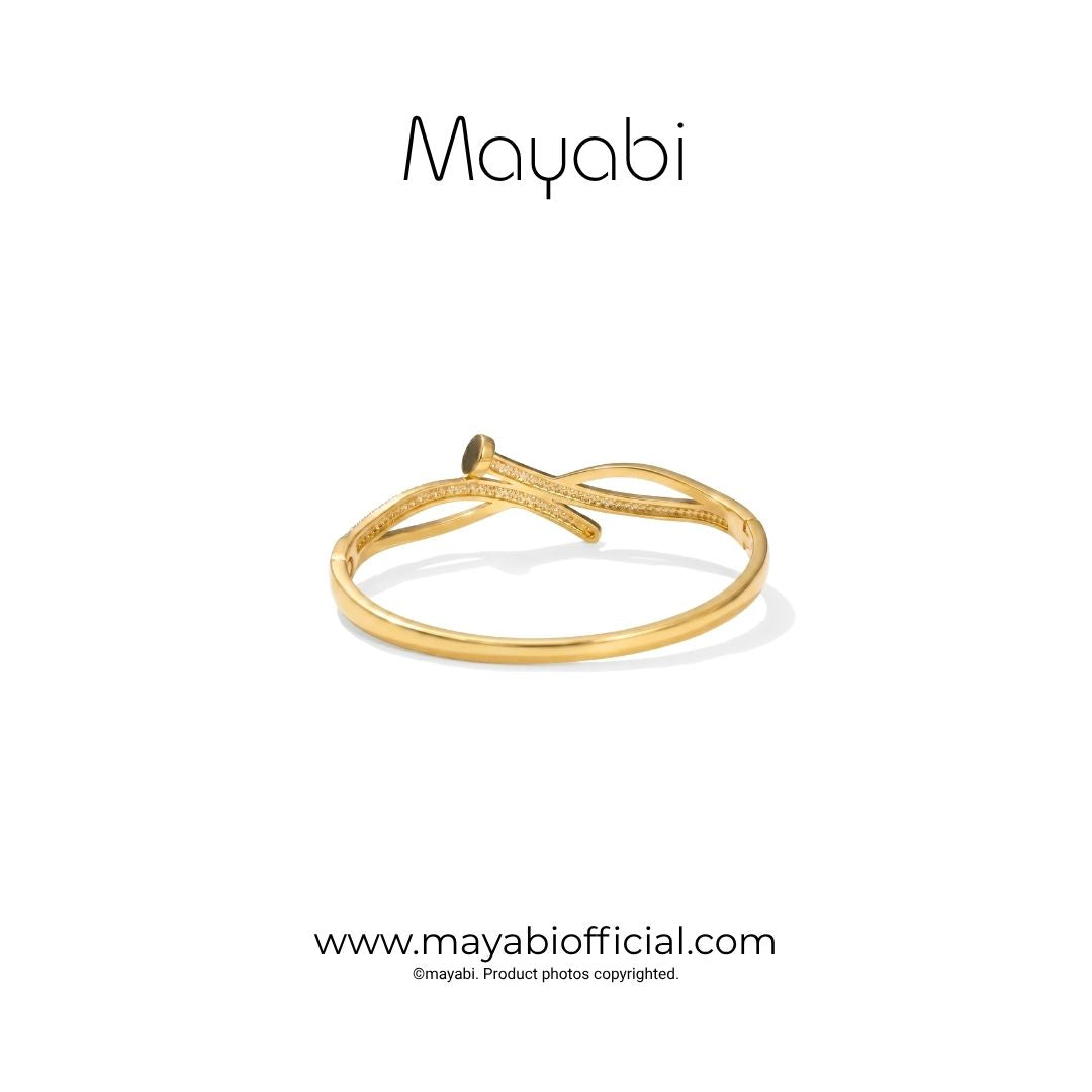 Mayabi Kira Nail - 18K Gold Plated Bangle