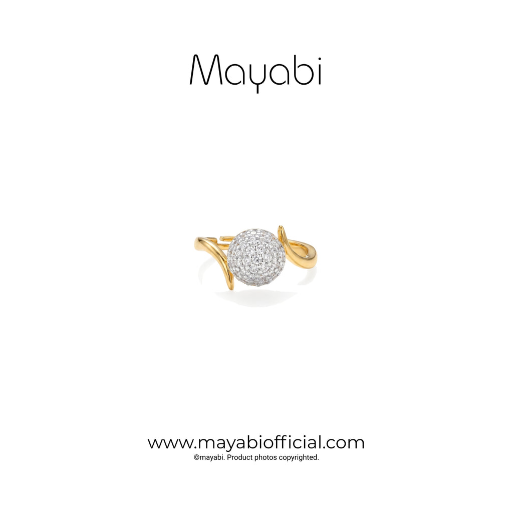 Mayabi Crystal Sphère - 18K Gold Plated Ring