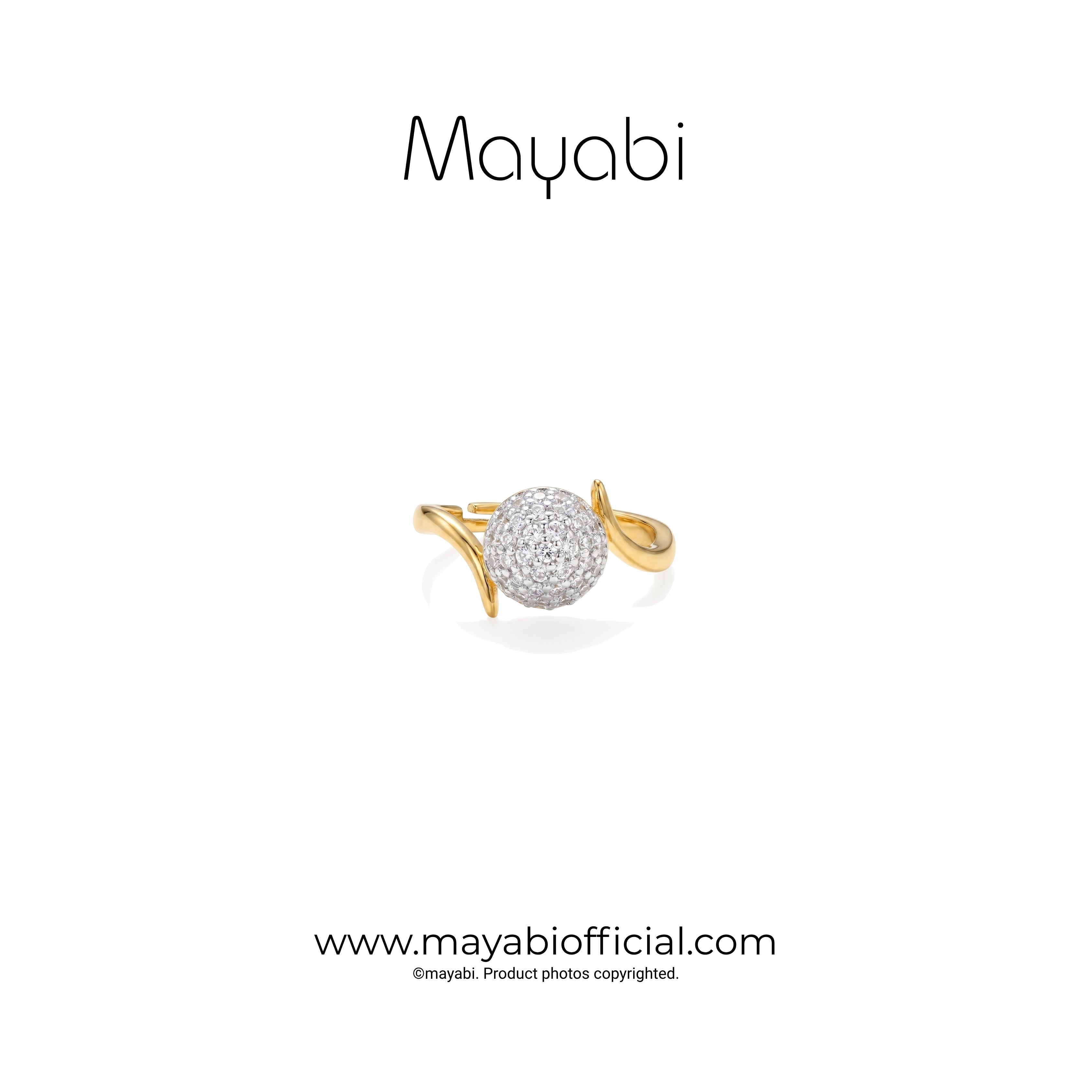 Mayabi Crystal Sphère - 18K Gold Plated Ring