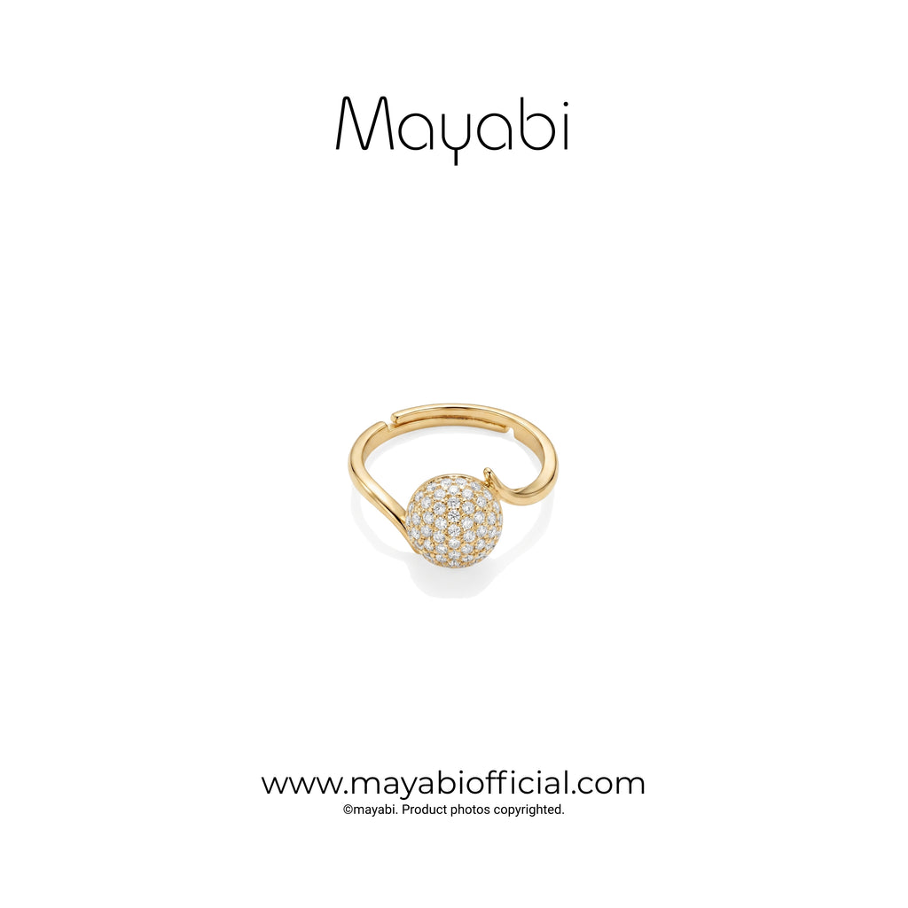 Mayabi Crystal Sphère - 18K Gold Plated Ring