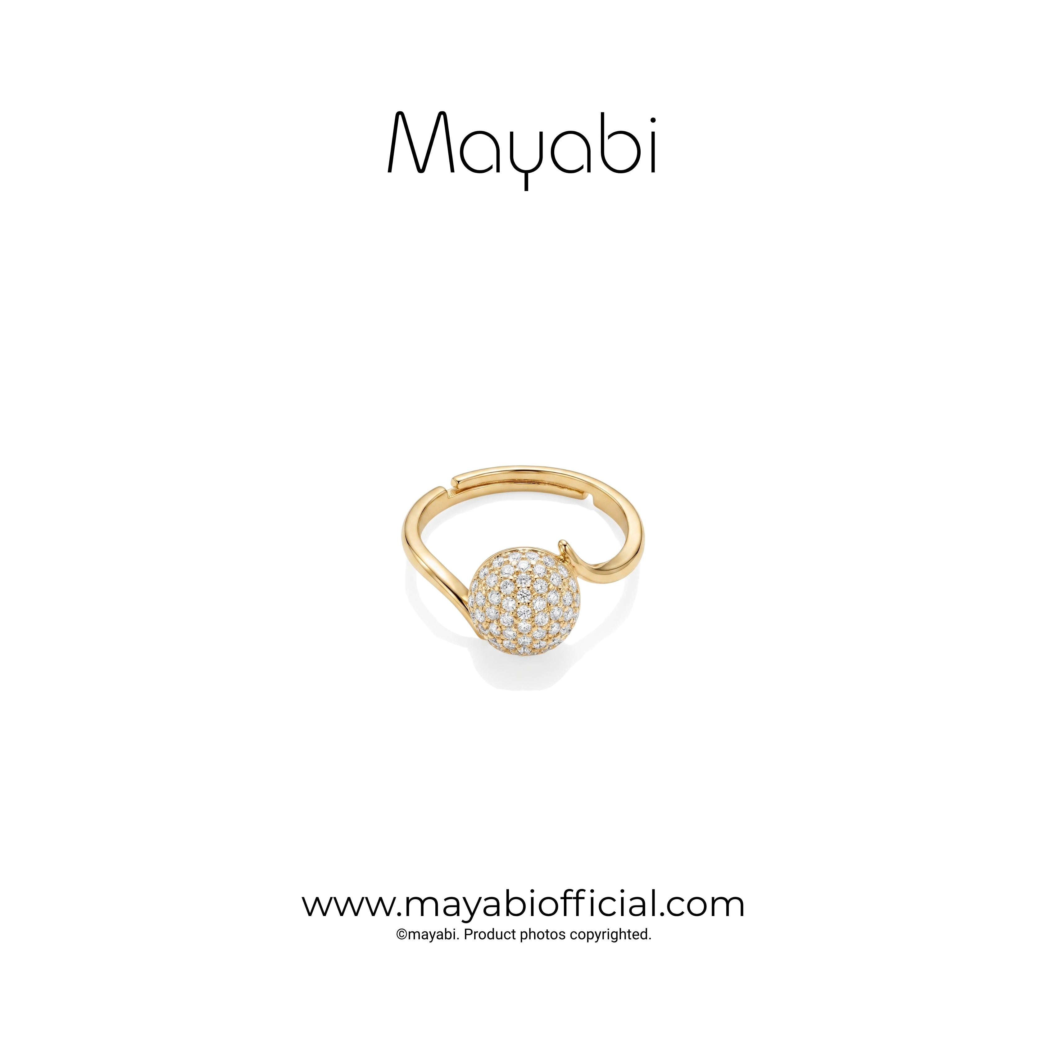 Mayabi Crystal Sphère - 18K Gold Plated Ring