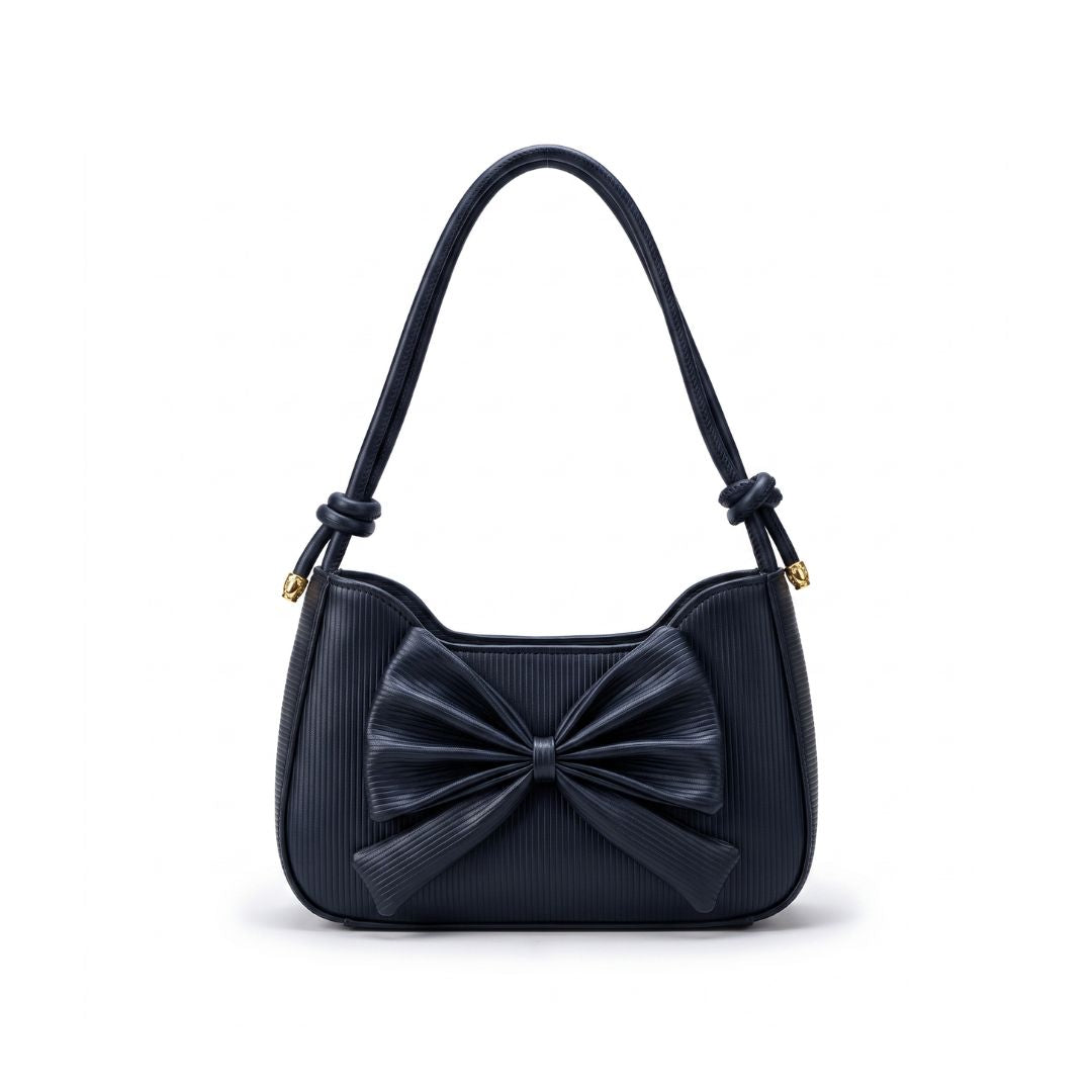 Leather Coquette Bow Shoulder Bag