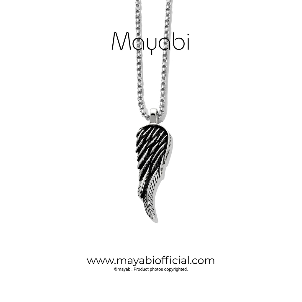 Mayabi Seraphina Angel Wing - Silver Pendant With Chain