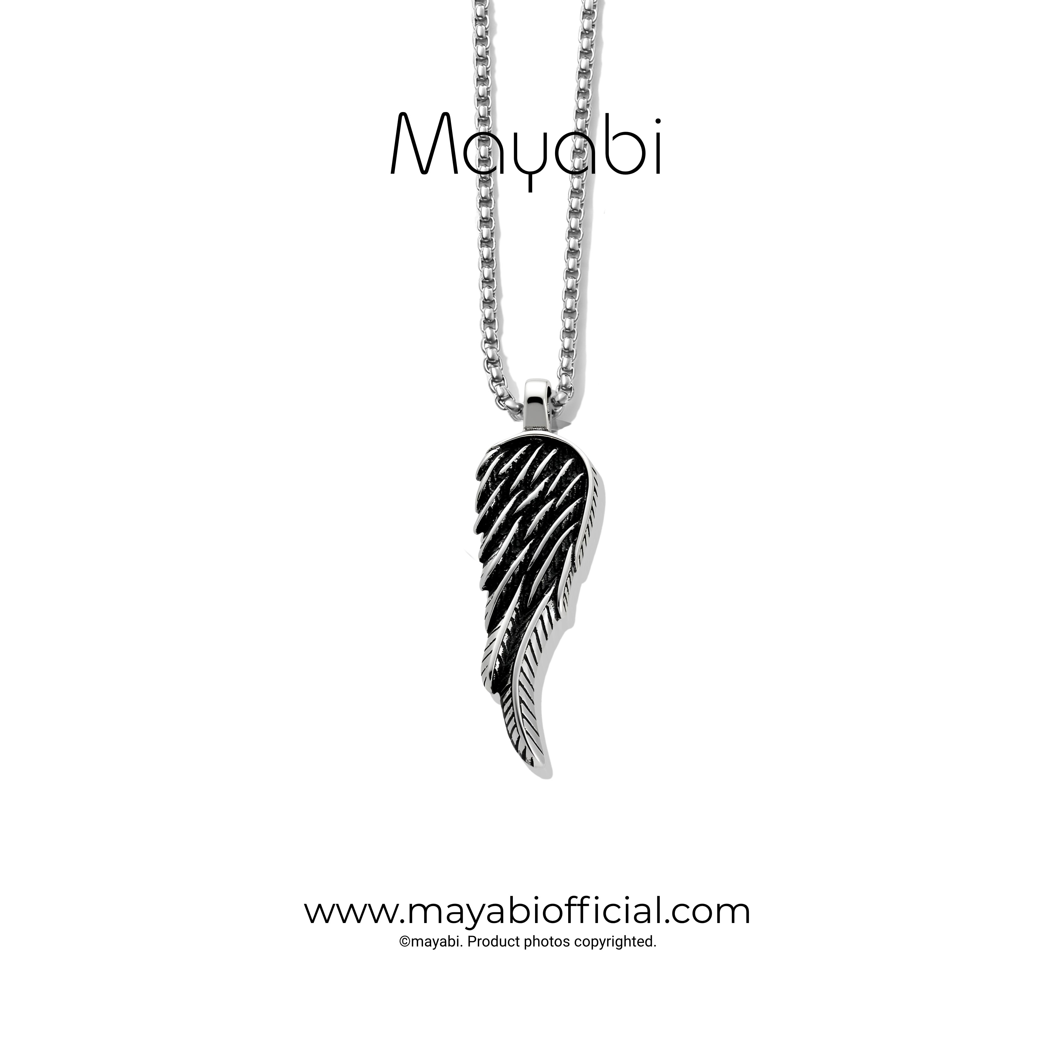 Mayabi Seraphina Angel Wing - Silver Pendant With Chain