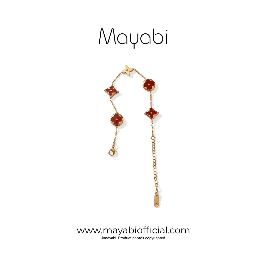 Mayabi Crimson Garden – 18K Gold Plated Bracelet