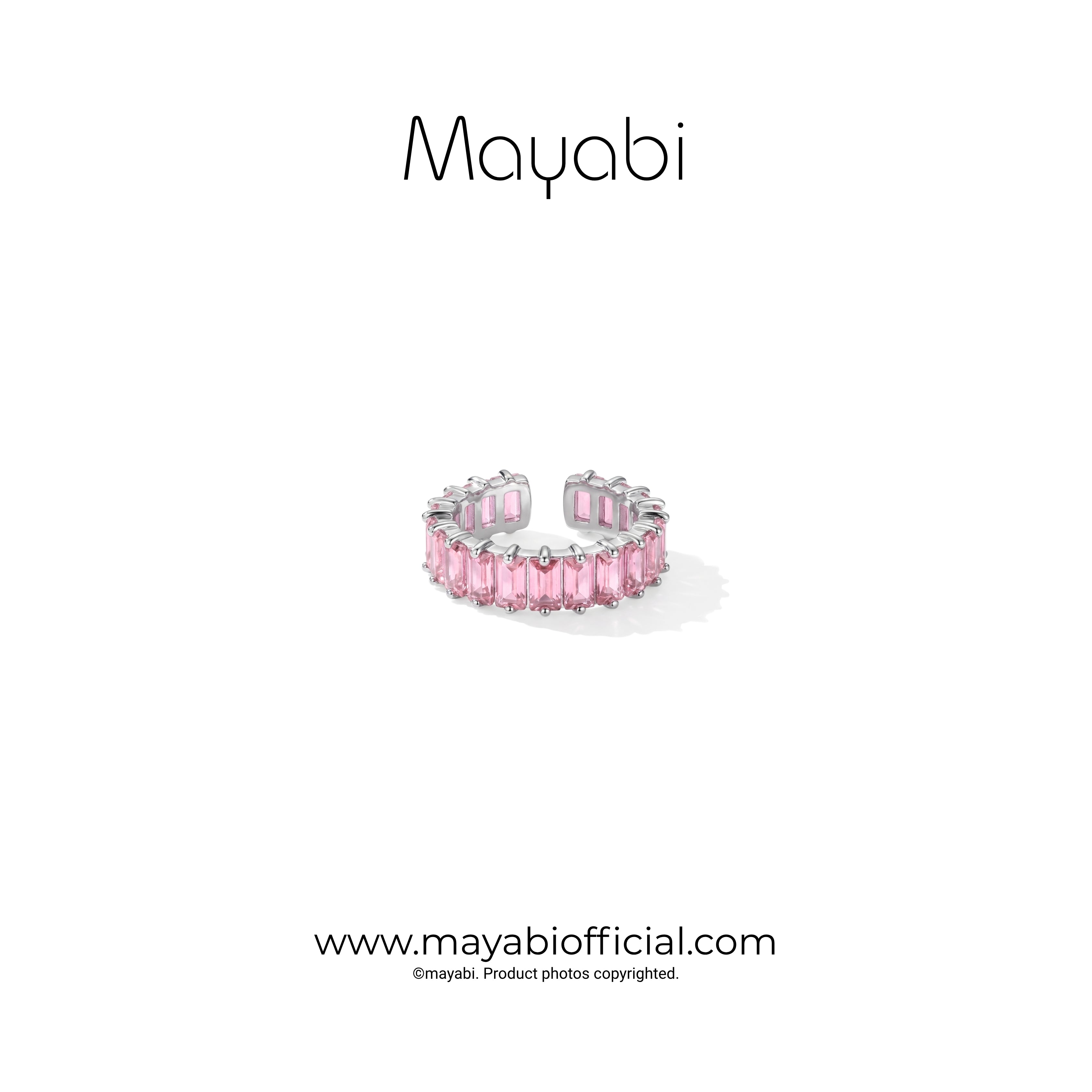 Mayabi Pink Spark - Silver Ring