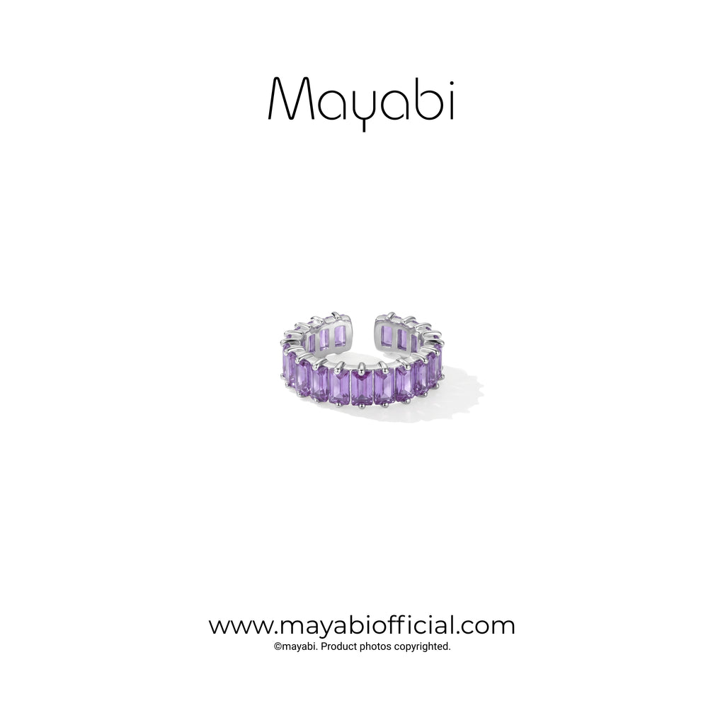 Mayabi Purple Spark - Silver Ring
