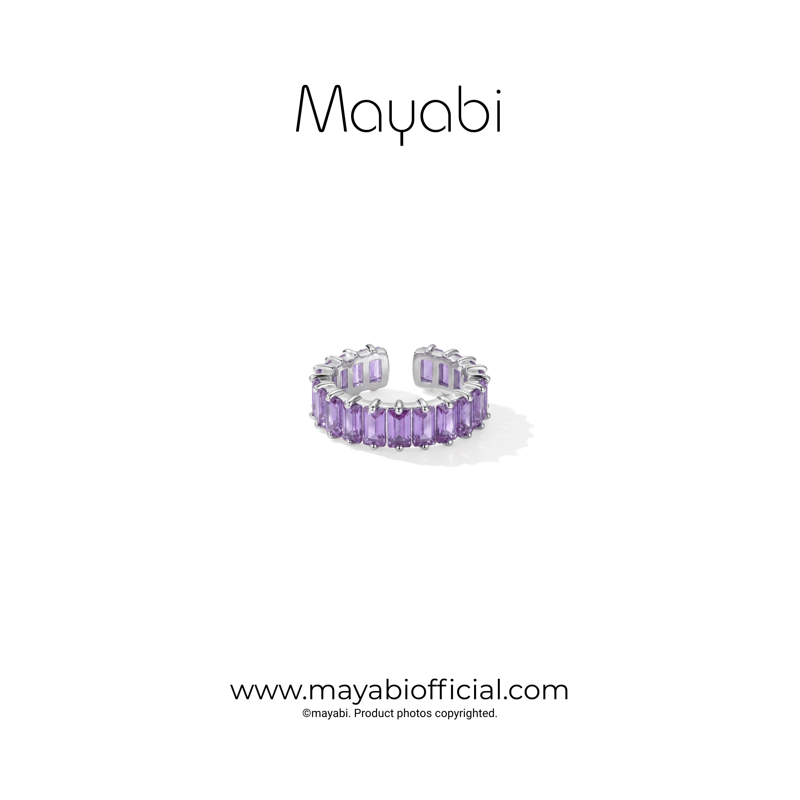 Mayabi Purple Spark - Silver Ring