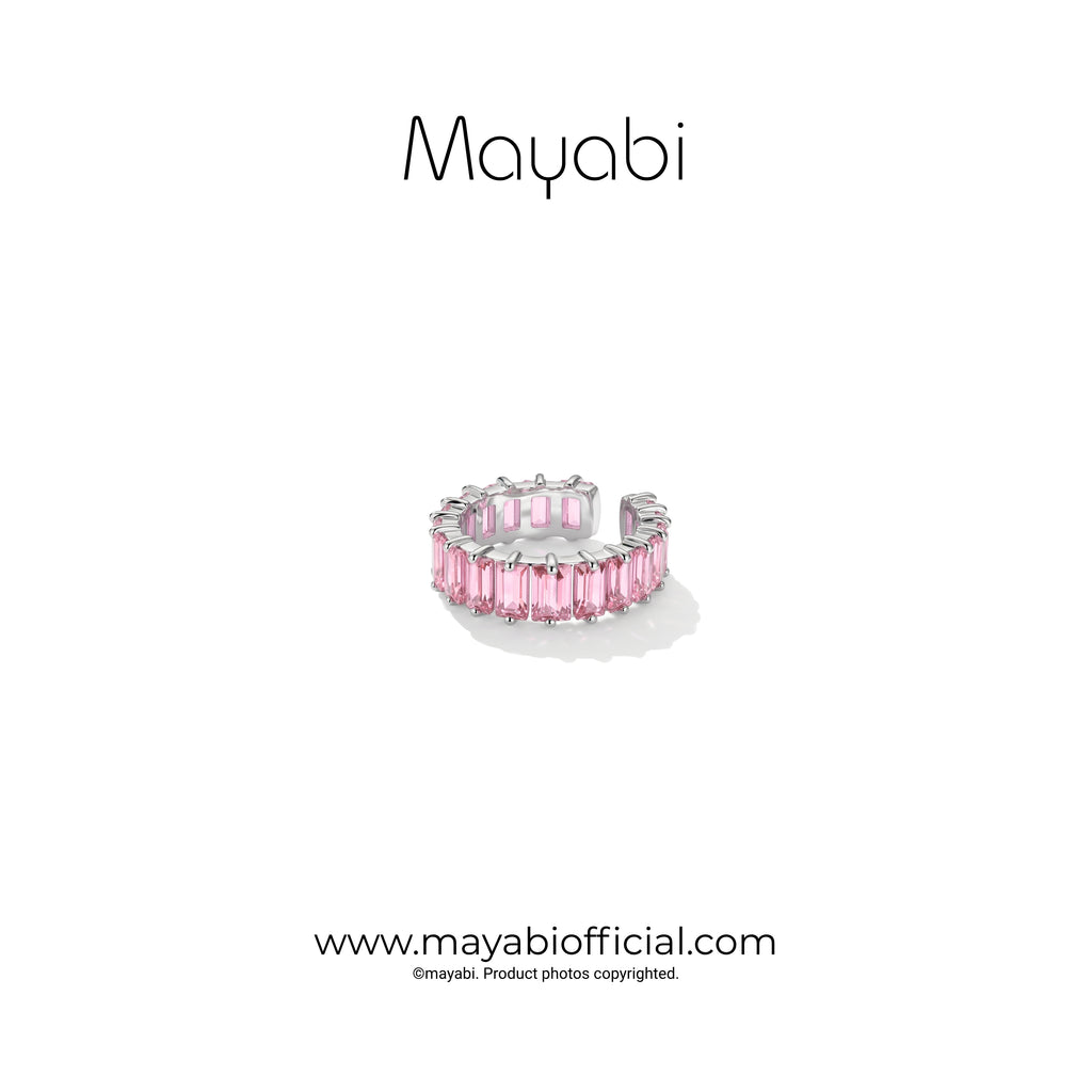 Mayabi Pink Spark - Silver Ring