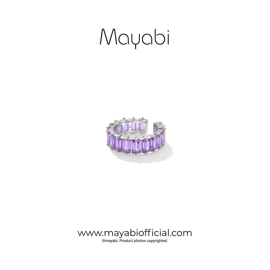 Mayabi Purple Spark - Silver Ring