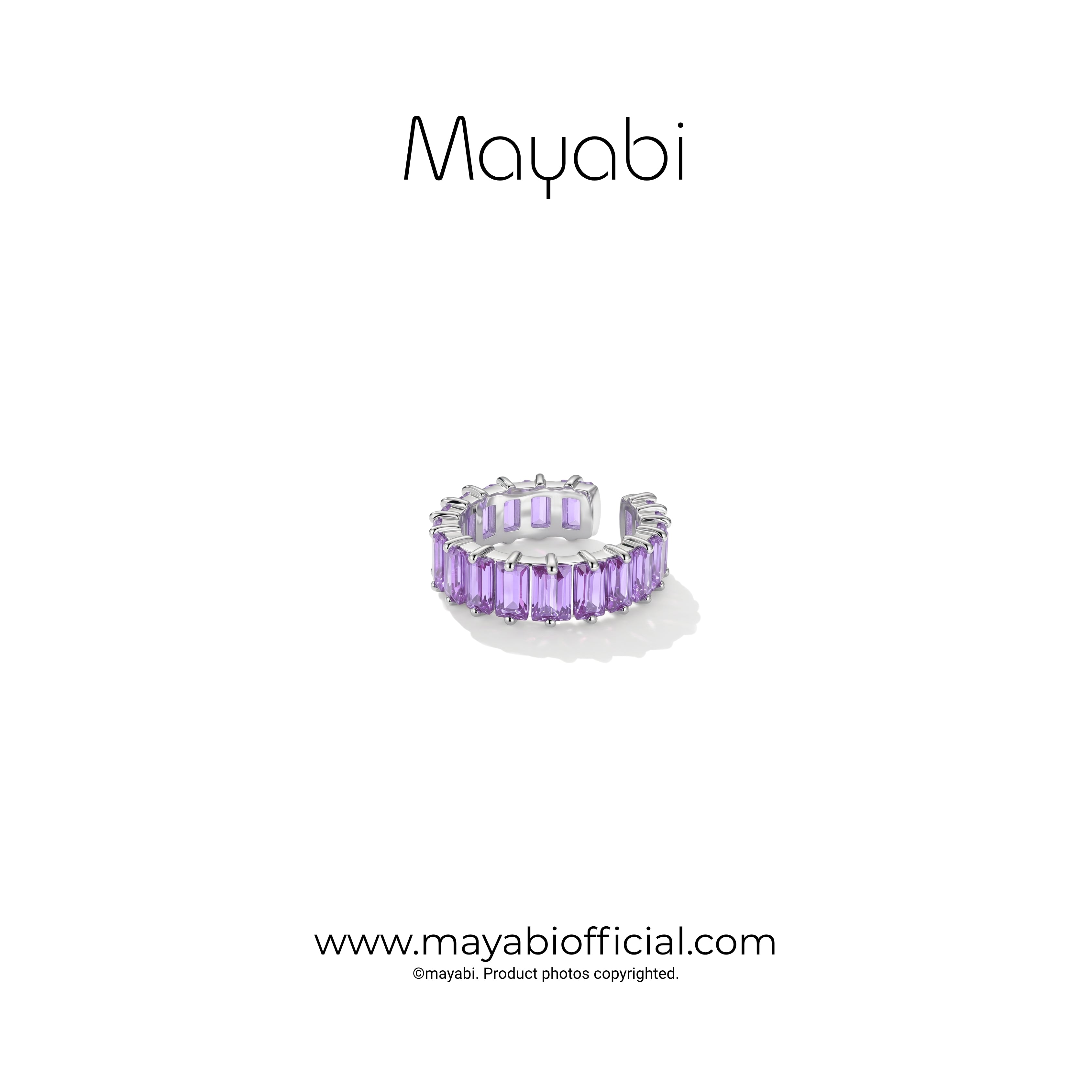 Mayabi Purple Spark - Silver Ring