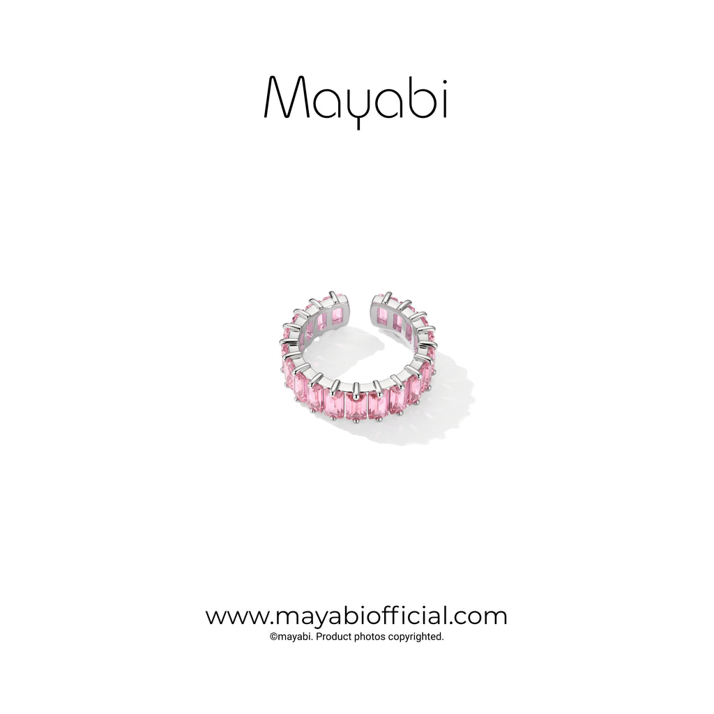 Mayabi Pink Spark - Silver Ring