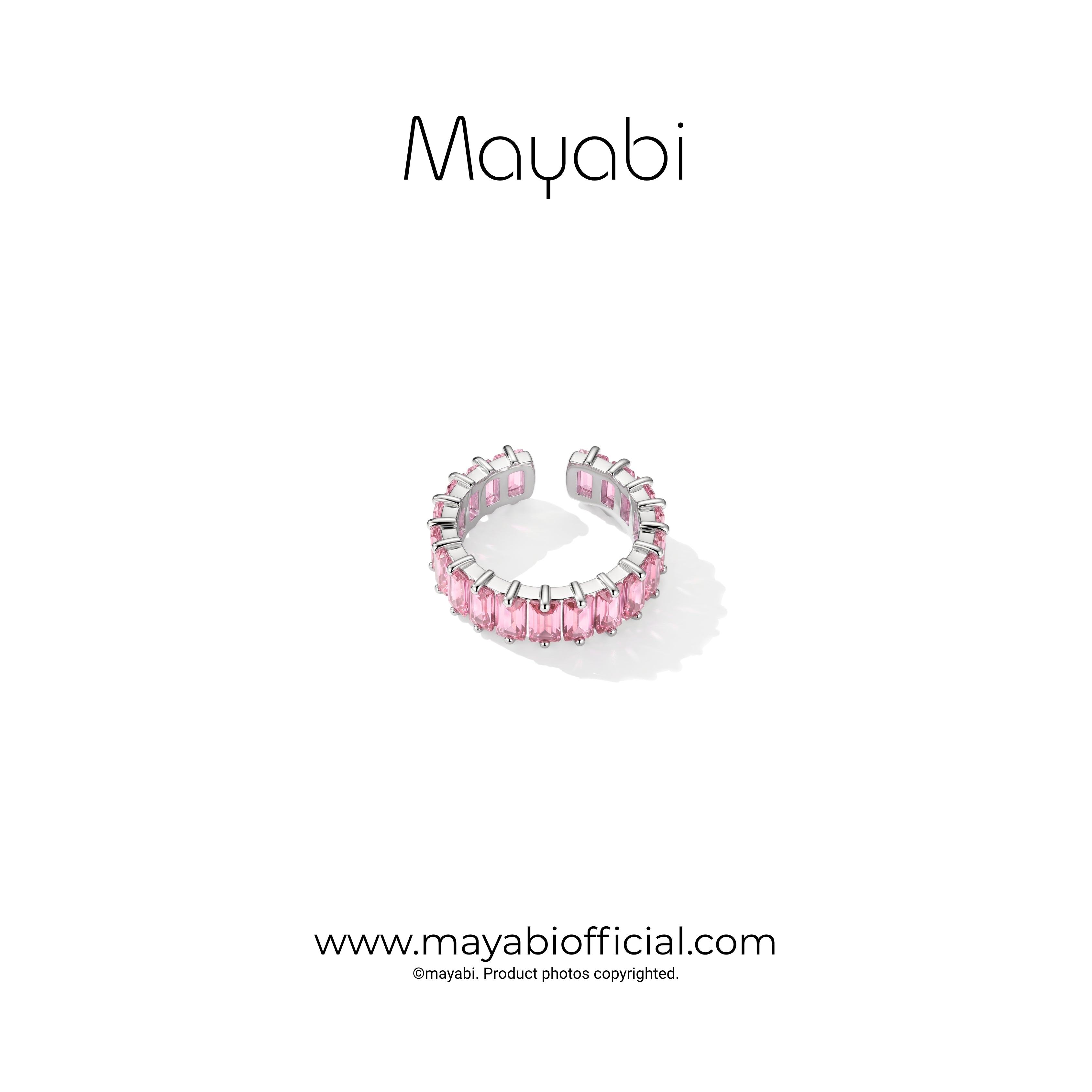 Mayabi Pink Spark - Silver Ring