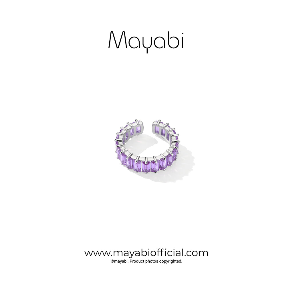 Mayabi Purple Spark - Silver Ring