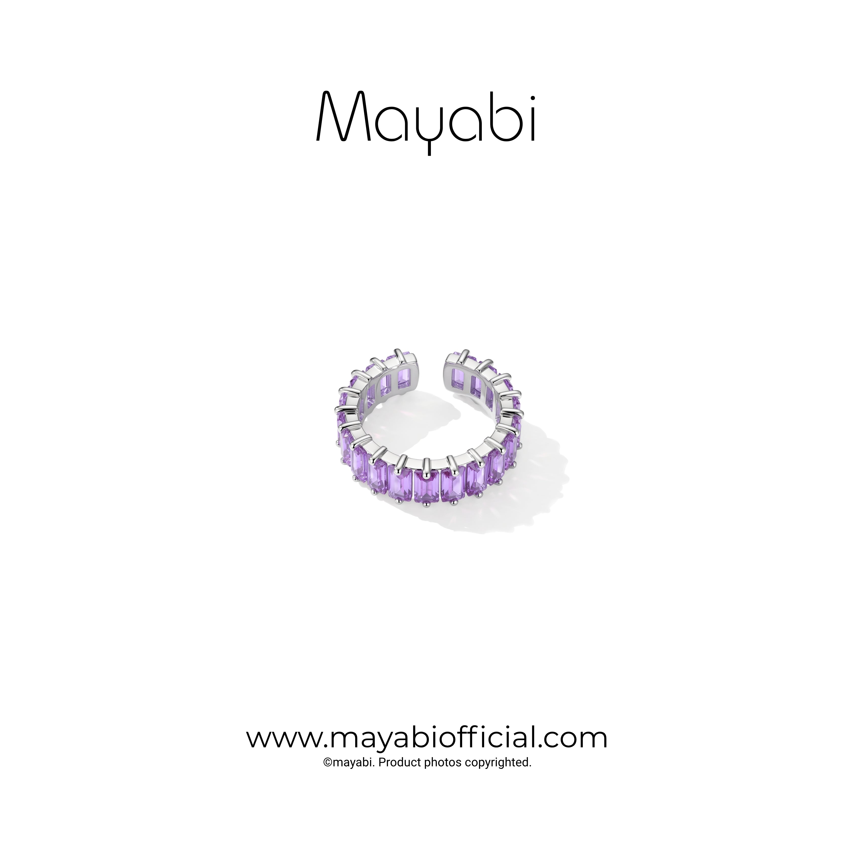 Mayabi Purple Spark - Silver Ring