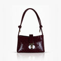Leather Alta Belle Wine Shoulder Bag