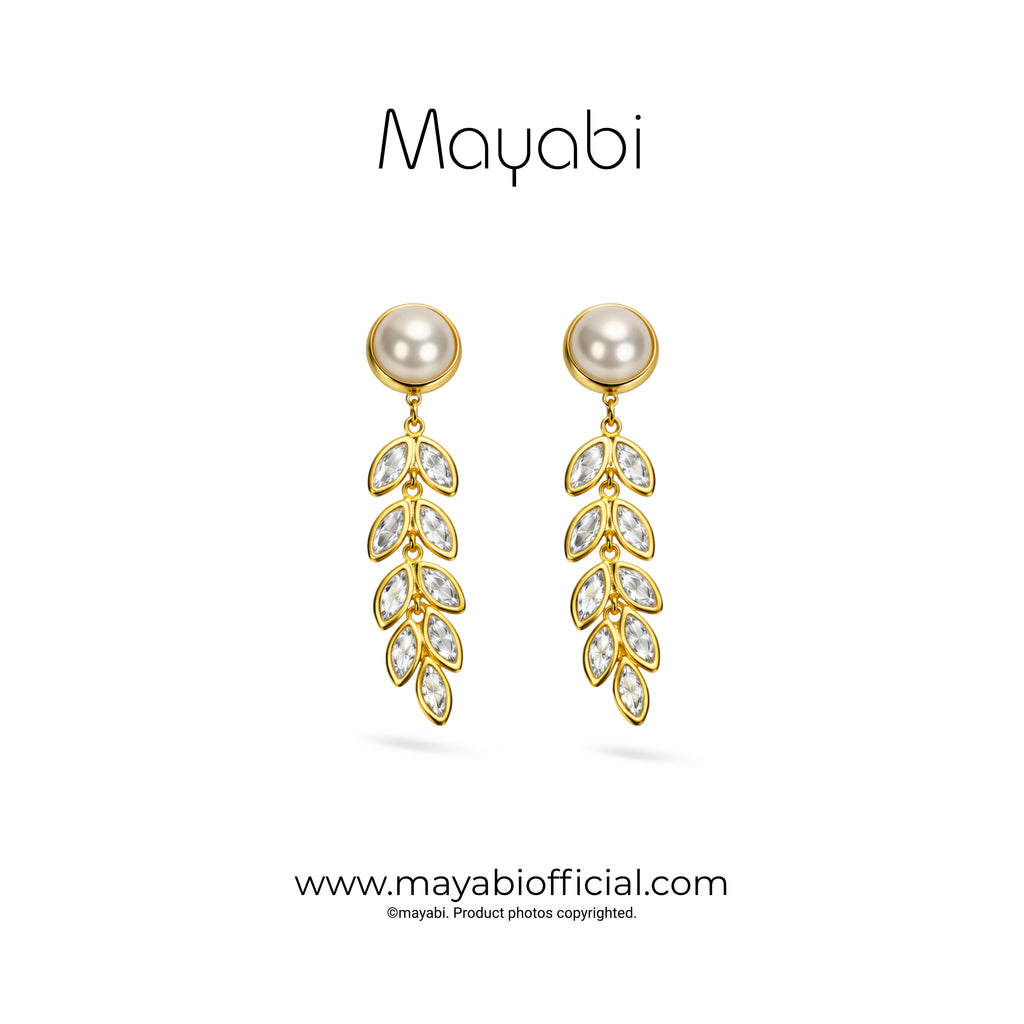 Mayabi Ria Pearl  - 18K Gold Plated Earrings