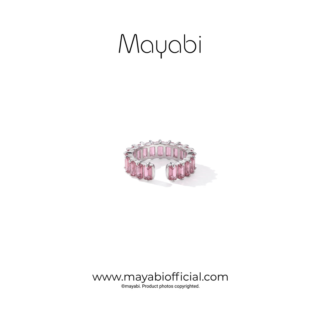 Mayabi Pink Spark - Silver Ring