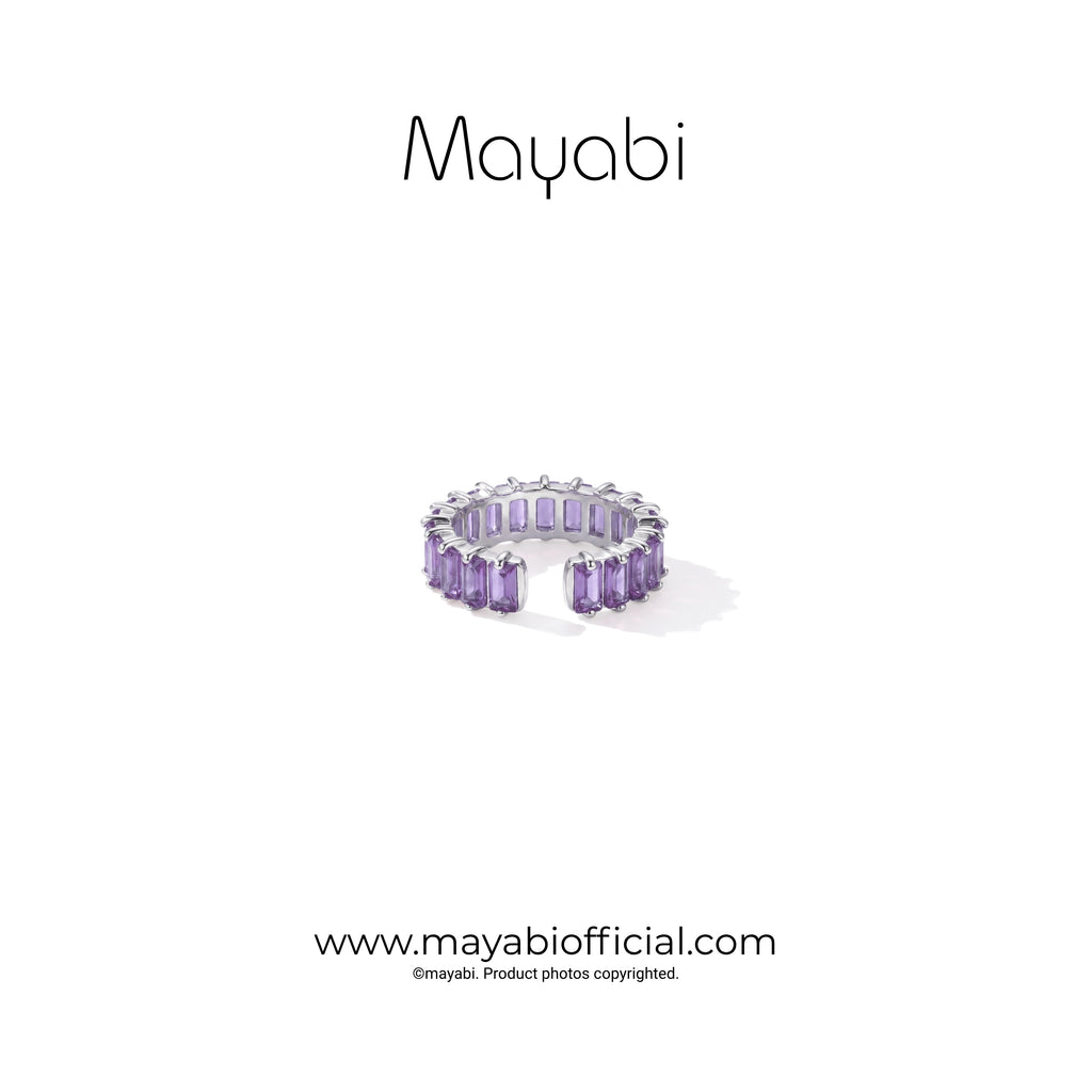 Mayabi Purple Spark - Silver Ring