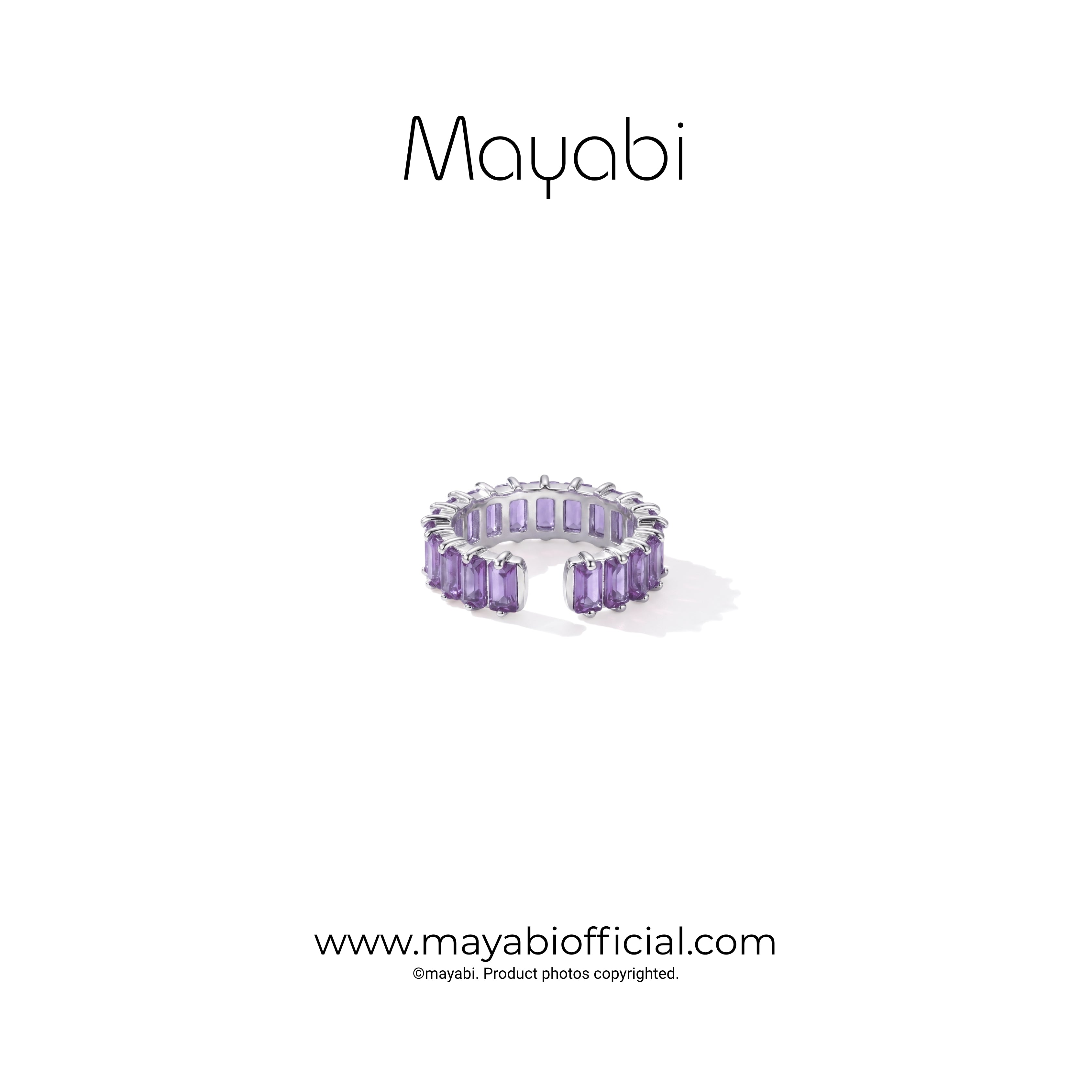 Mayabi Purple Spark - Silver Ring