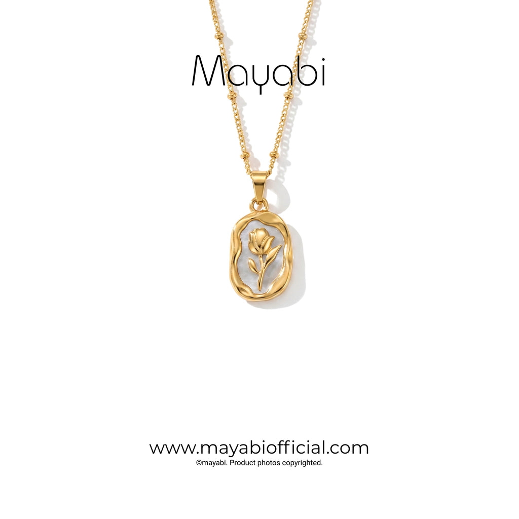 Mayabi Pearl Flora - 18K Gold Plated Necklace