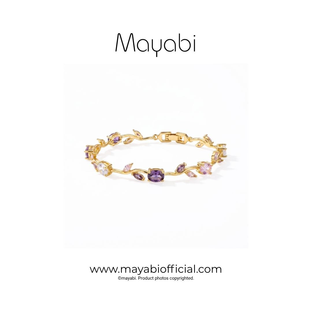 Mayabi Purple Petal — 18K Gold Plated Bracelet