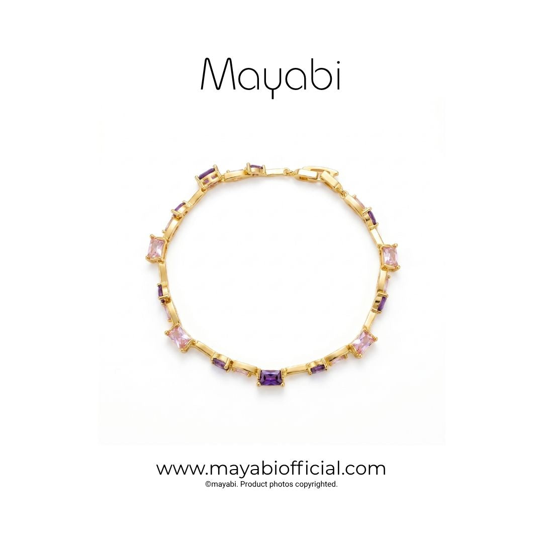 Mayabi Purple Petal — 18K Gold Plated Bracelet
