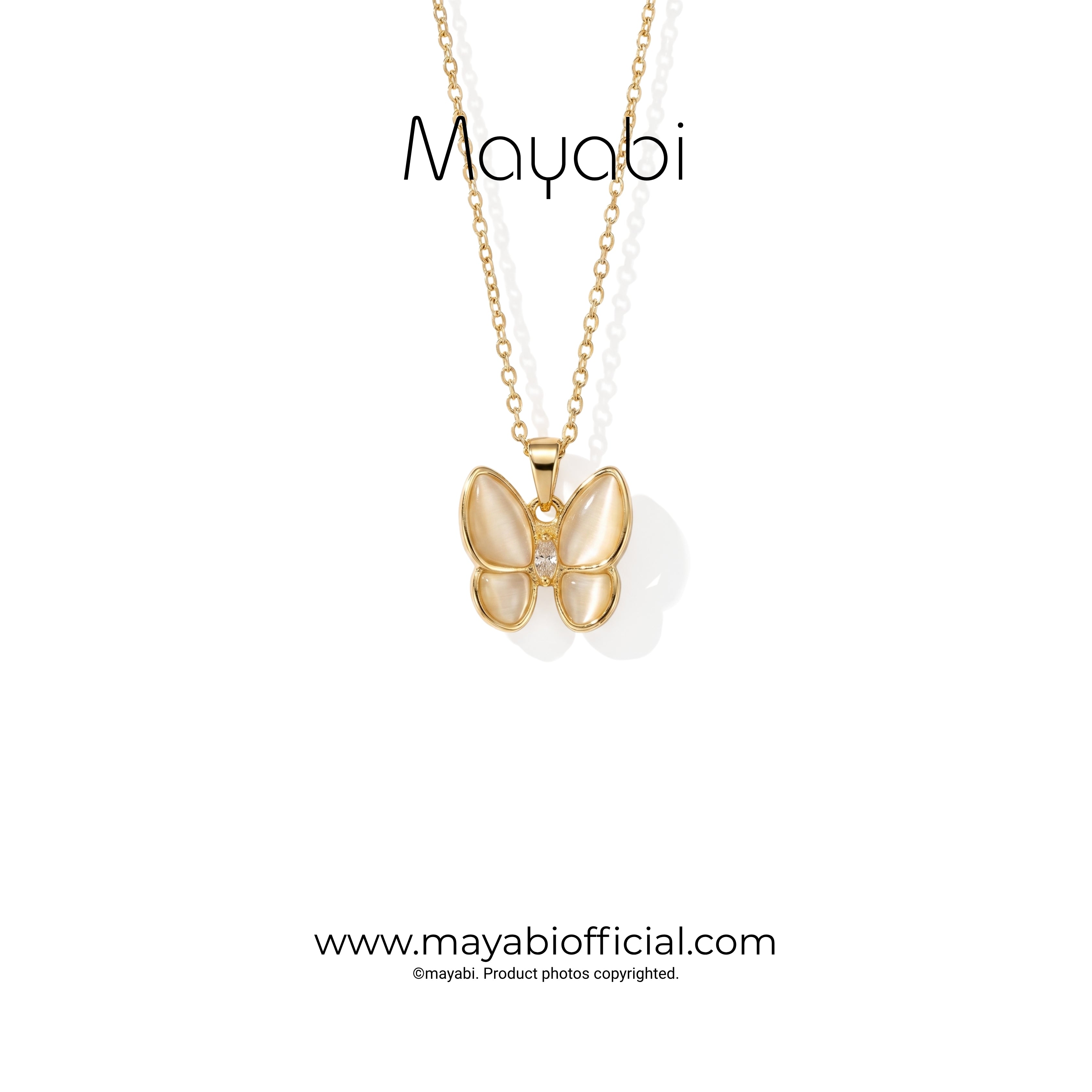 Mayabi Orlina Butterfly - 18K Gold Plated Necklace