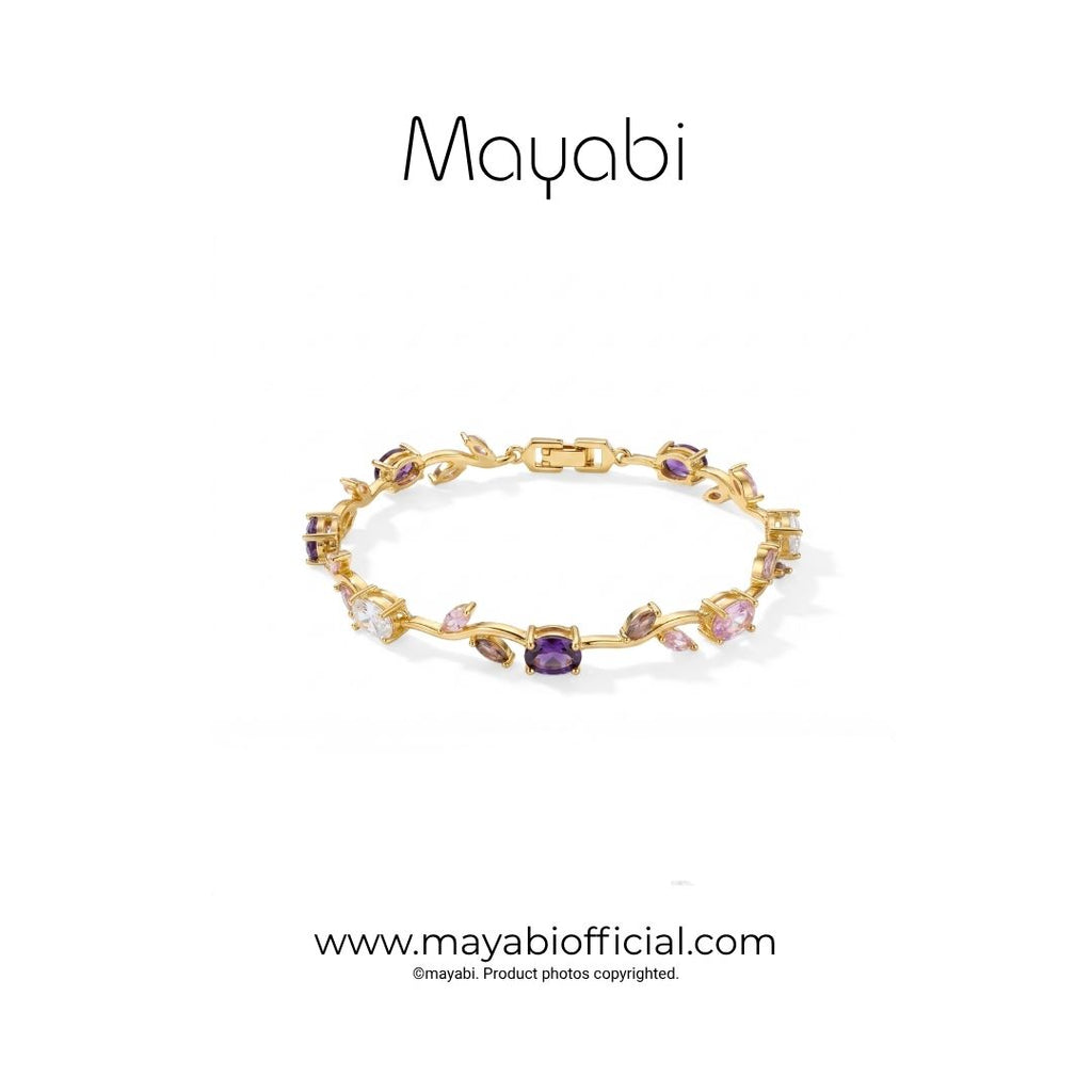 Mayabi Purple Petal — 18K Gold Plated Bracelet