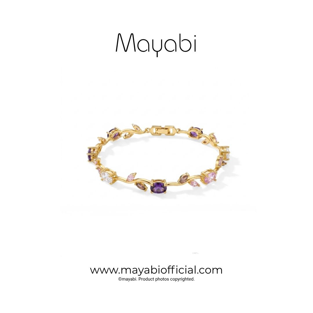 Mayabi Purple Petal — 18K Gold Plated Bracelet