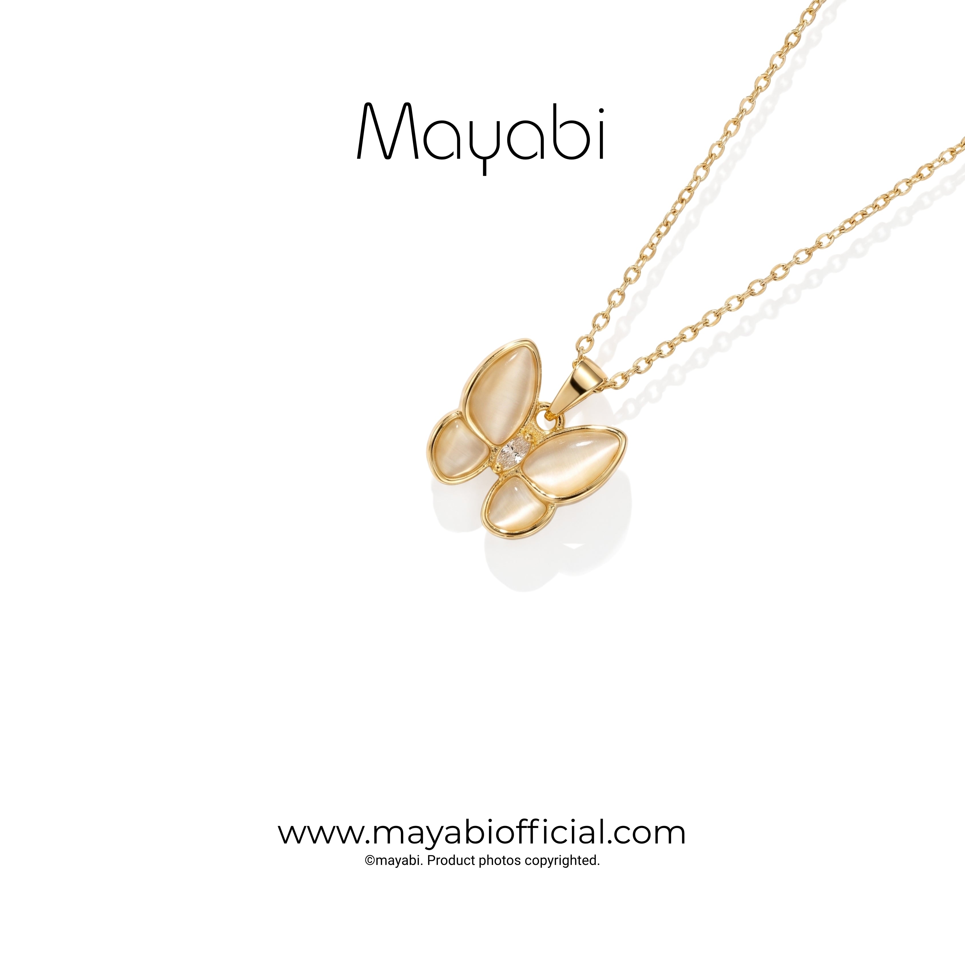 Mayabi Orlina Butterfly - 18K Gold Plated Necklace