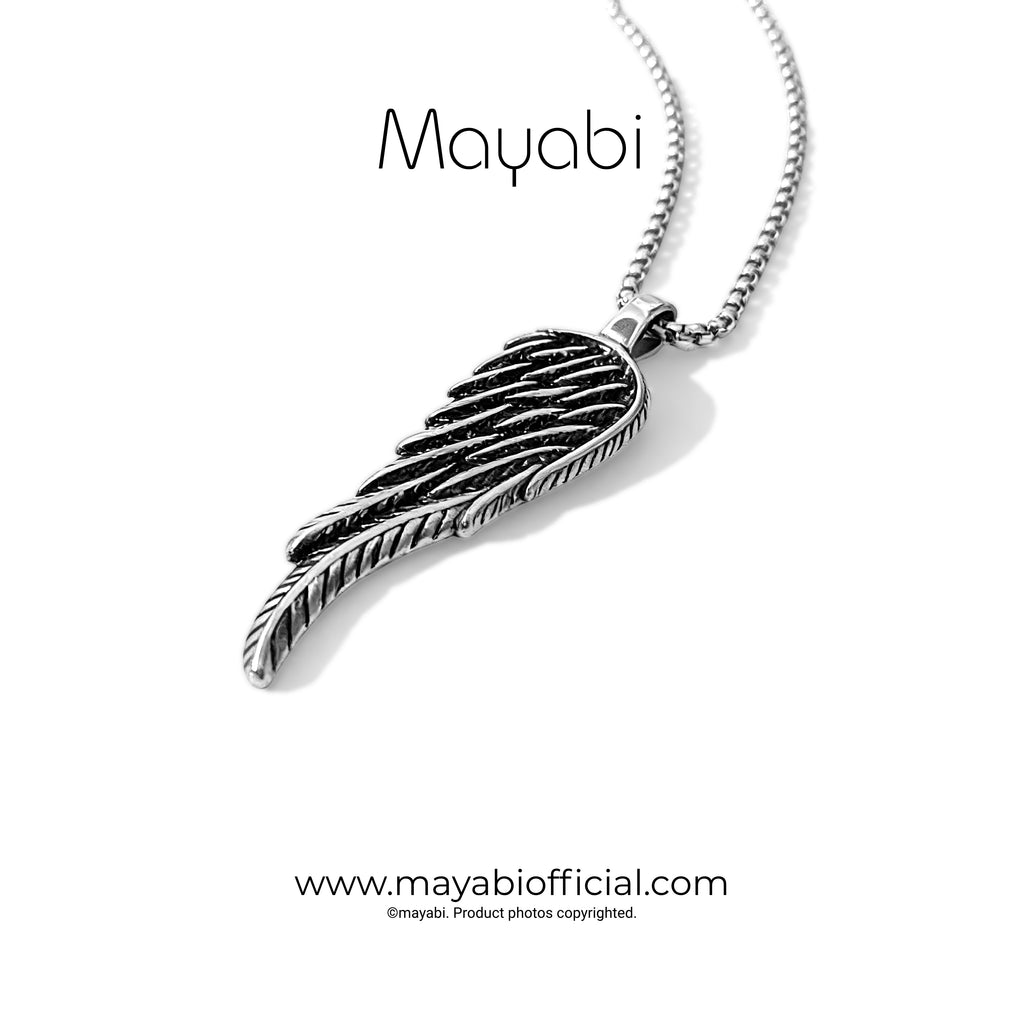 Mayabi Seraphina Angel Wing - Silver Pendant With Chain