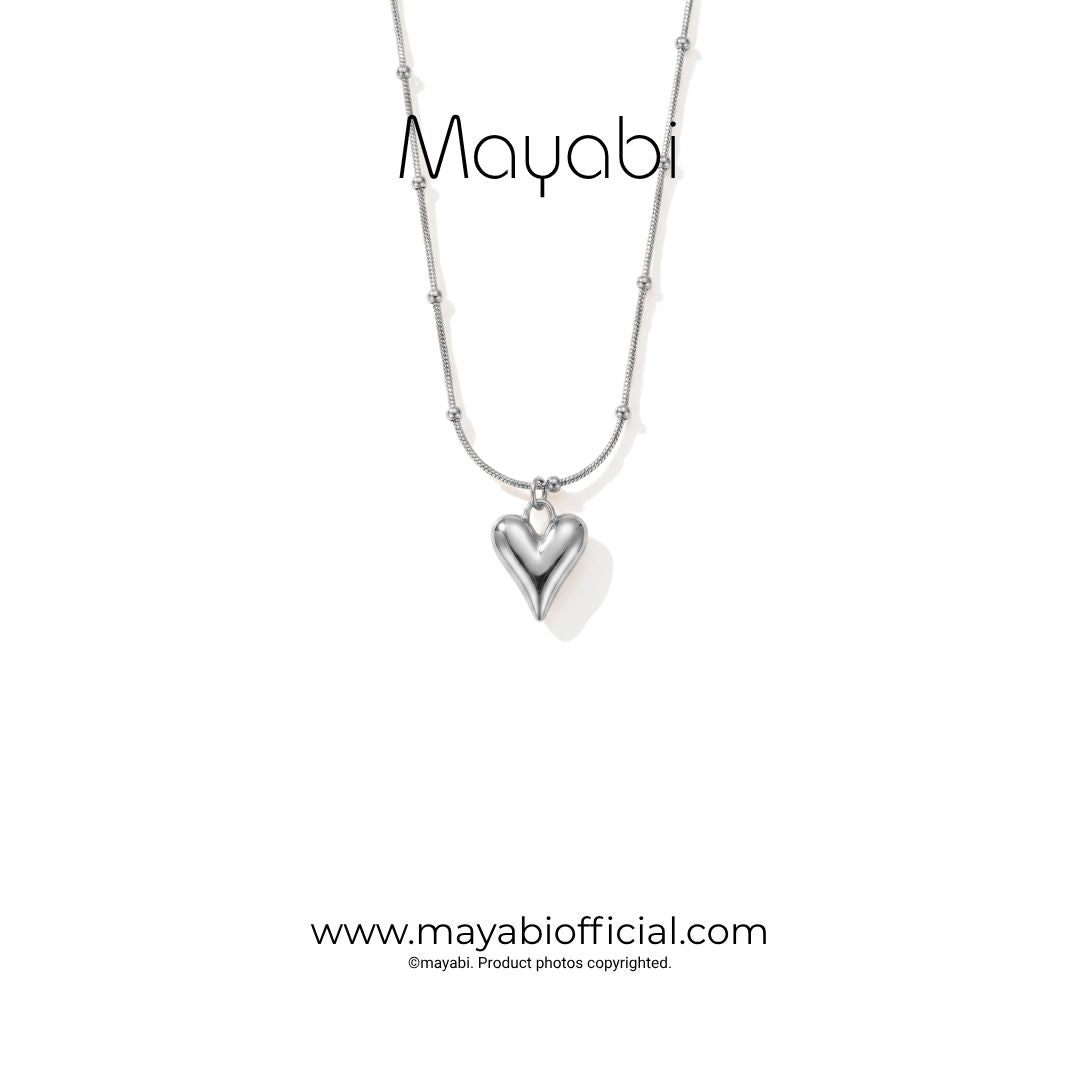 Mayabi Rosy Silver Pendent With Chain