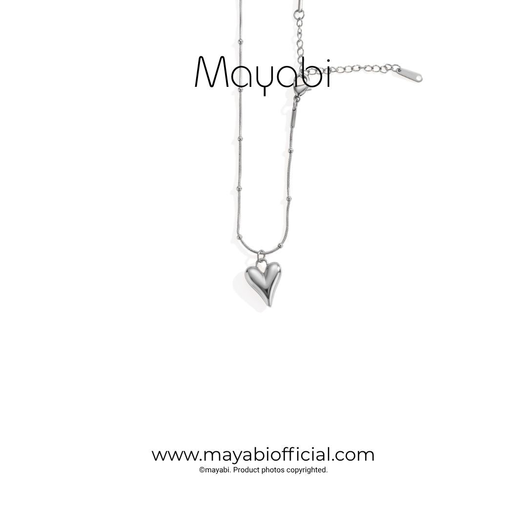 Mayabi Rosy Silver Pendent With Chain