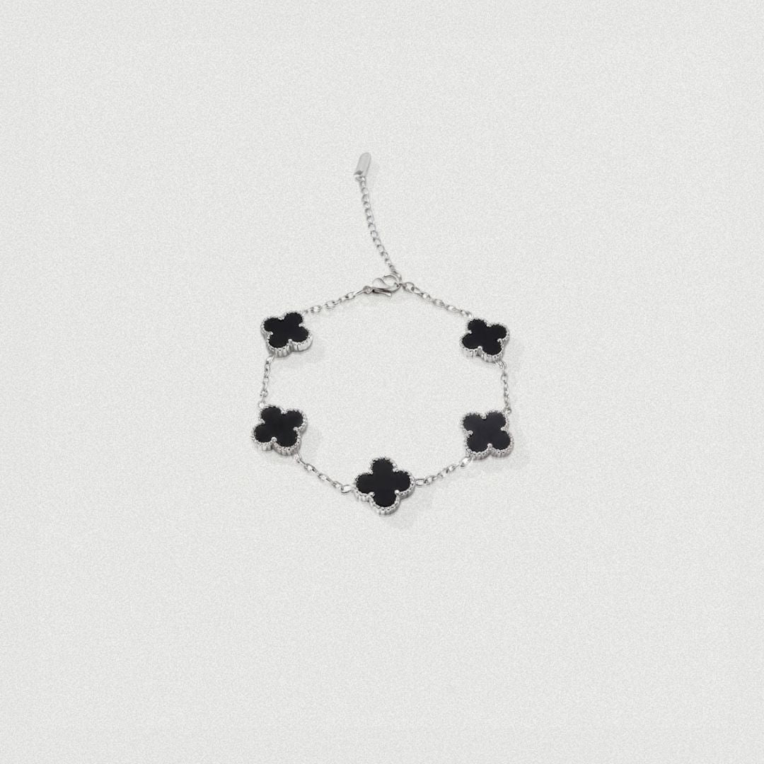 Anthea Onyx Silver – Silver-Tone Chain Bracelet