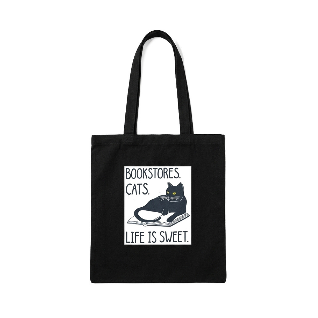 Mayabi Black Cotton Cat Tote