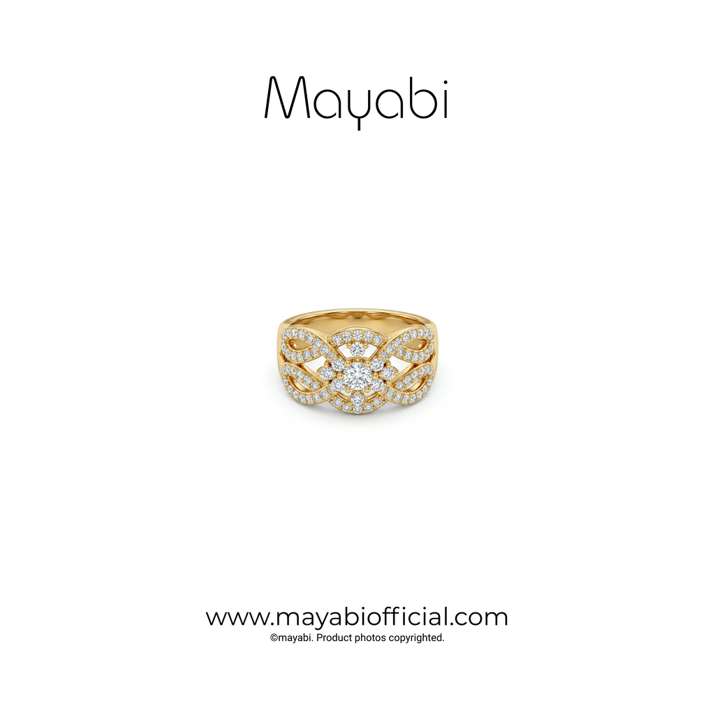 Mayabi Royal Braid - 18K Gold Plated Ring