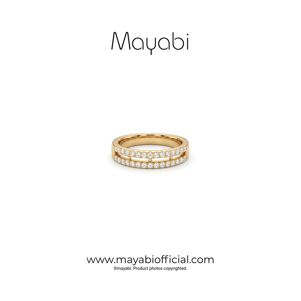 Mayabi Twin Sparkle - 18K Gold Plated Ring