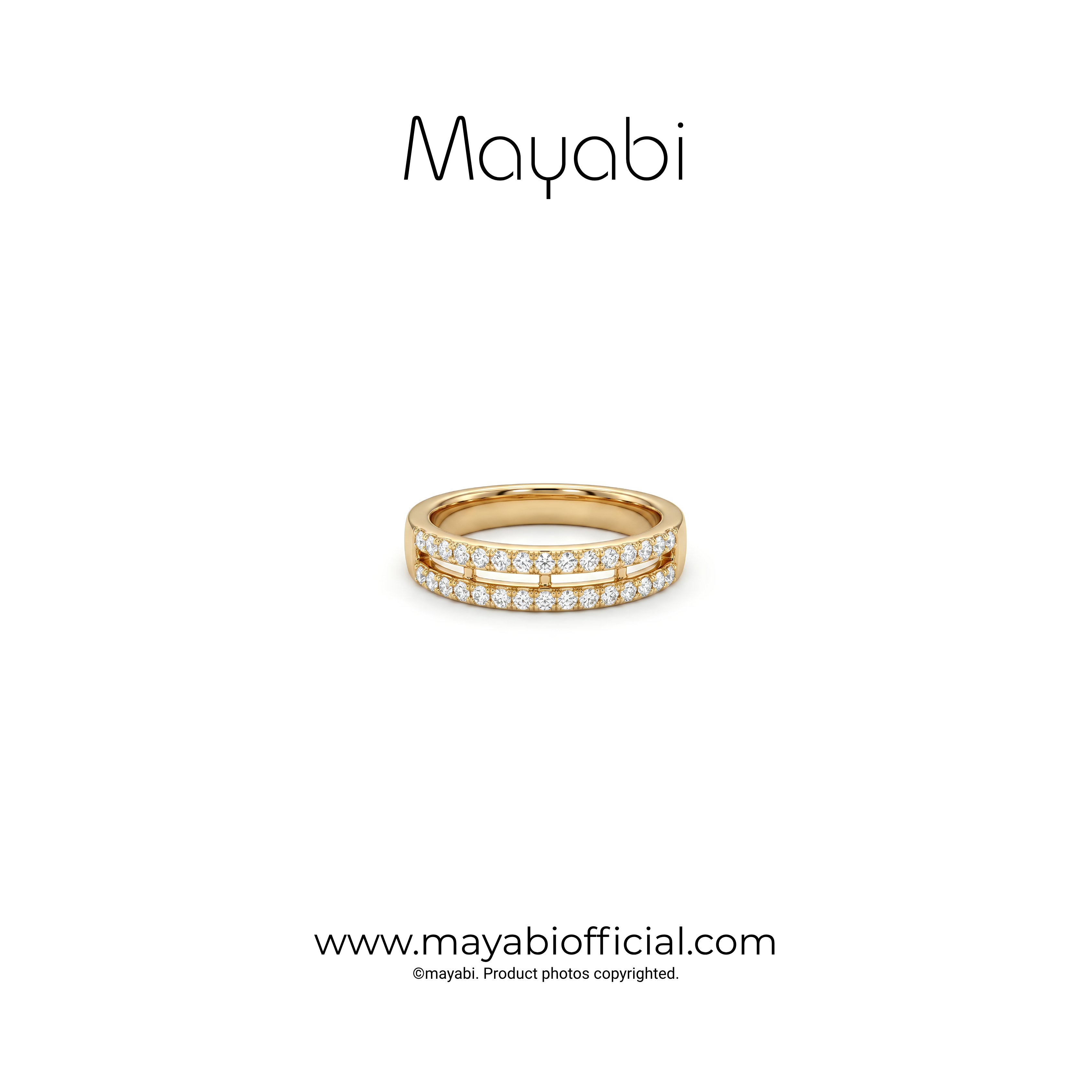 Mayabi Twin Sparkle - 18K Gold Plated Ring