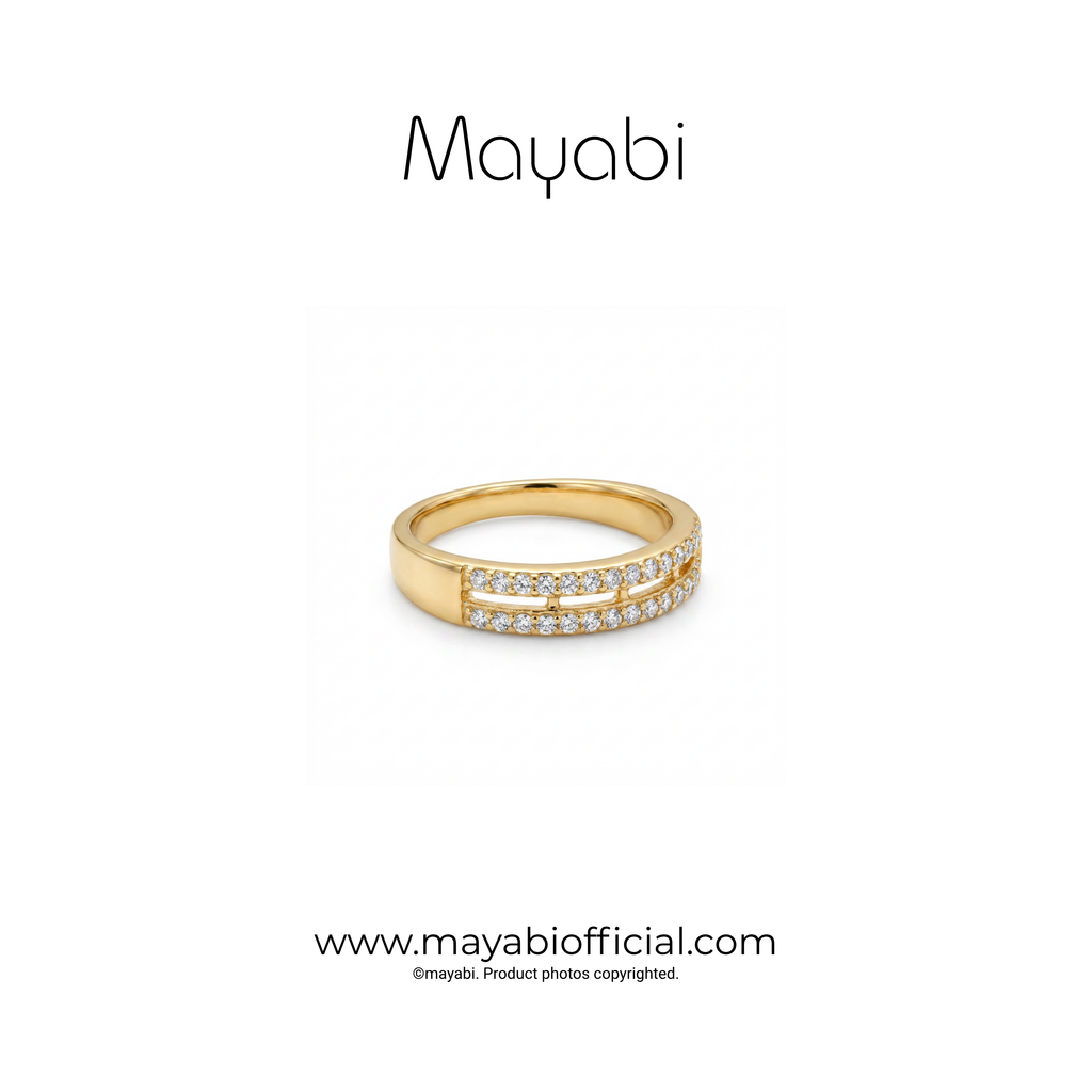 Mayabi Twin Sparkle - 18K Gold Plated Ring