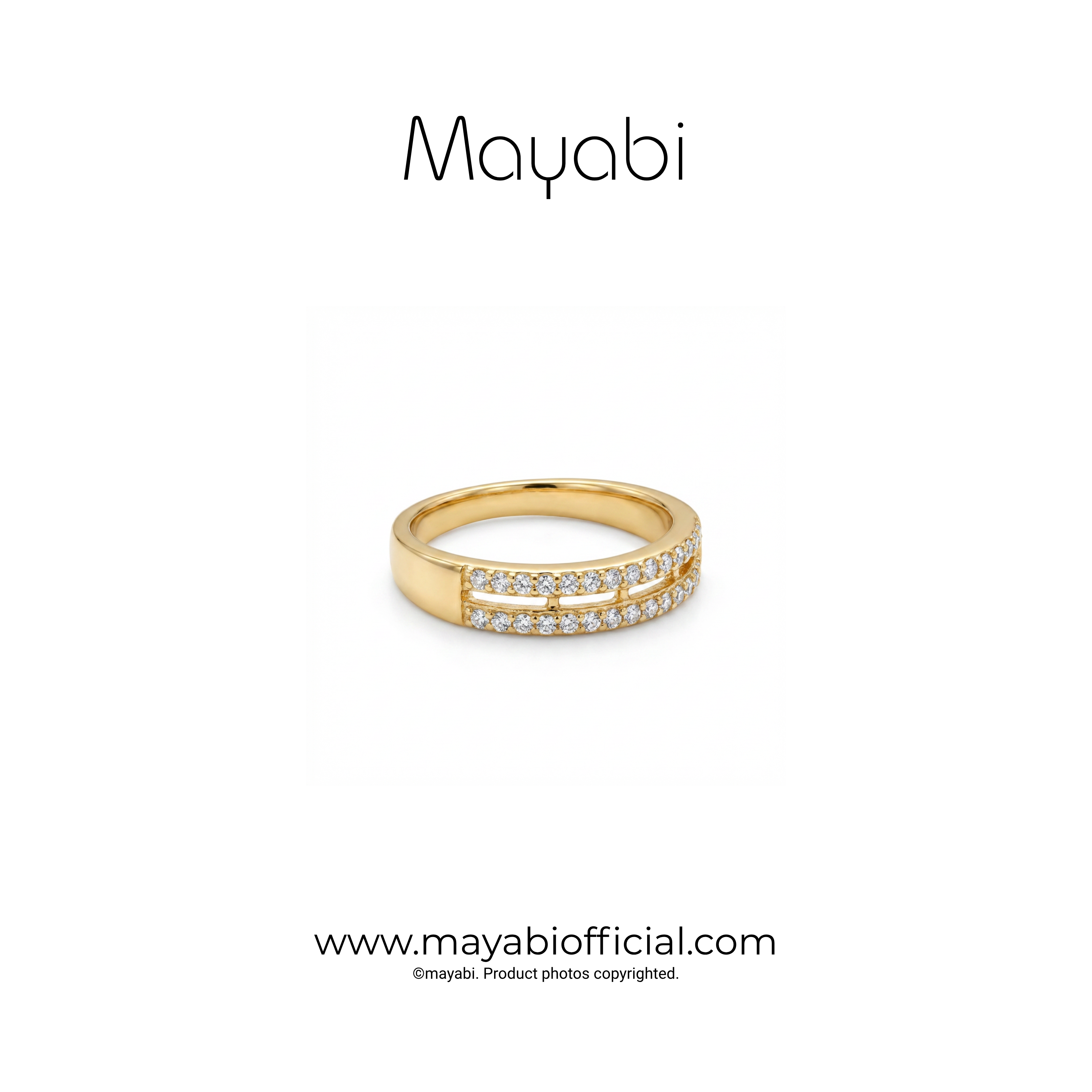 Mayabi Twin Sparkle - 18K Gold Plated Ring