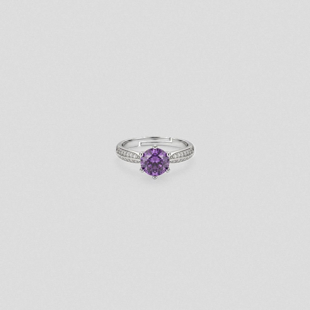 Mayabi Royal Violet – Silver Ring