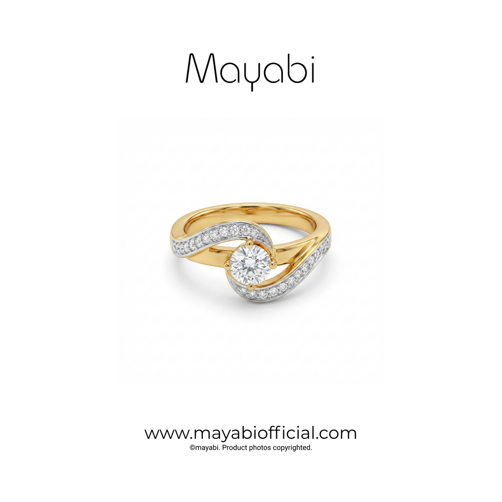 Mayabi Celeste Solitaire - 18K Gold Plated Ring