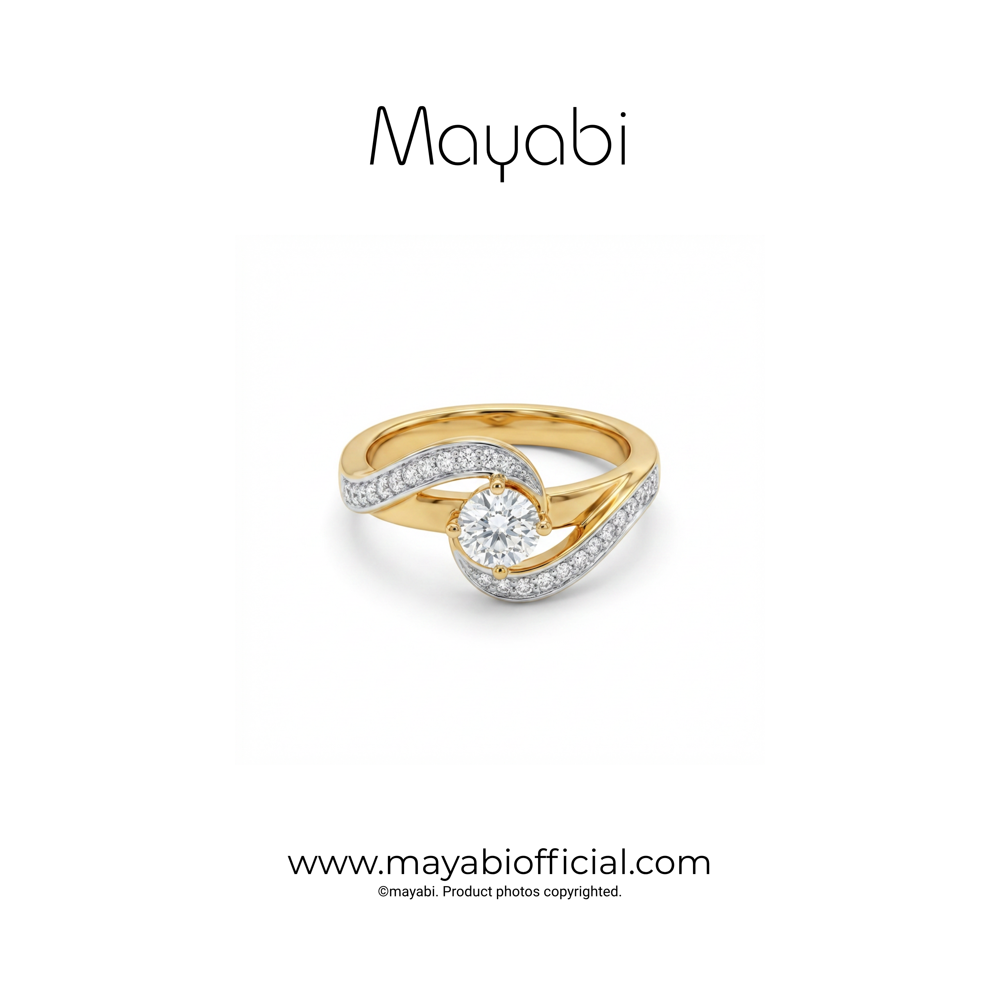Mayabi Celeste Solitaire - 18K Gold Plated Ring