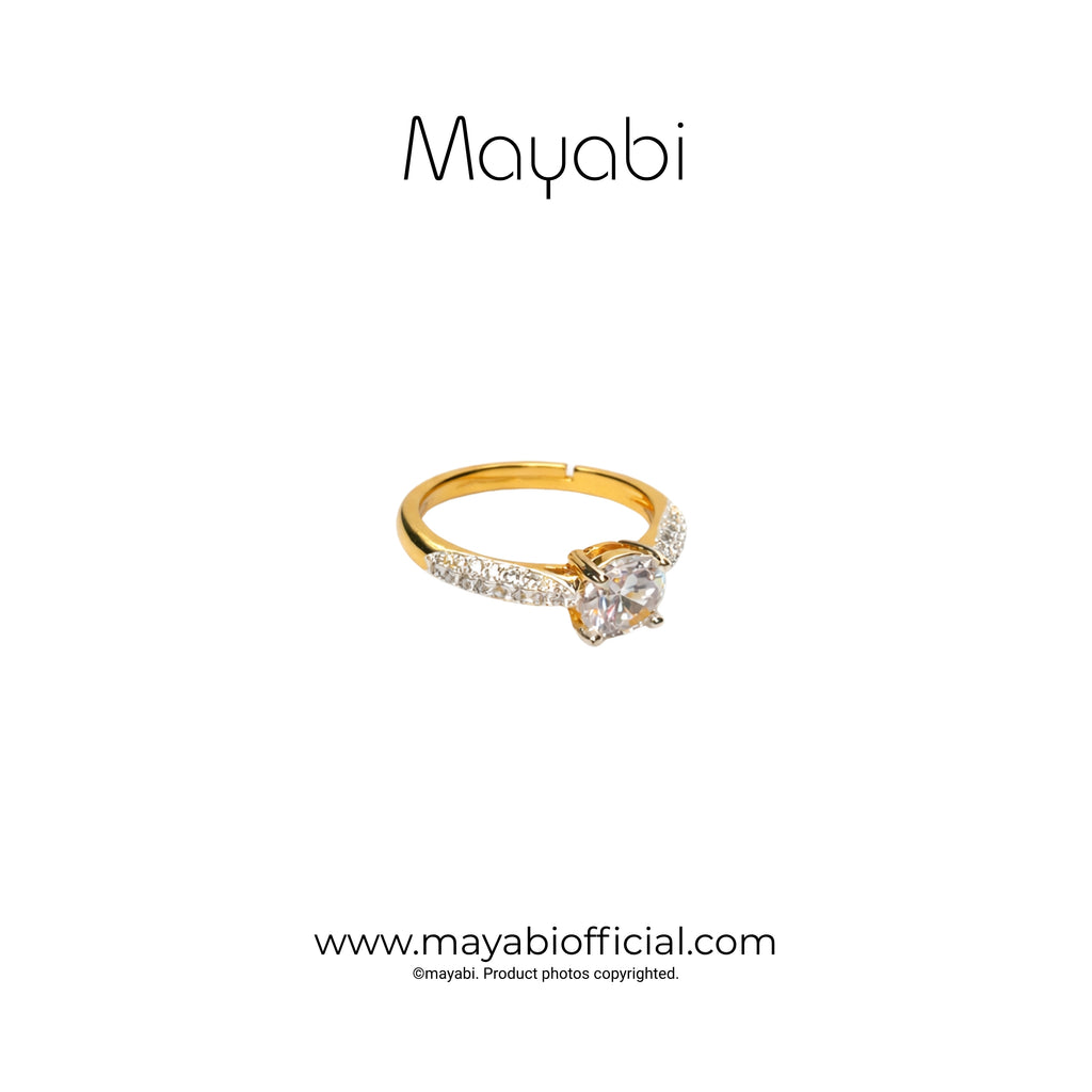 Maybi Luna Crystal - 18K Gold Plated Ring