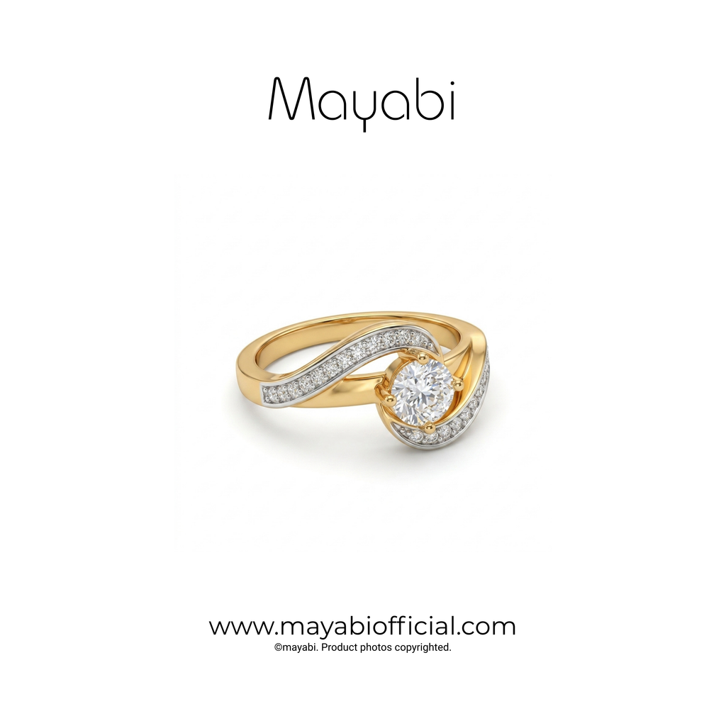 Mayabi Celeste Solitaire - 18K Gold Plated Ring