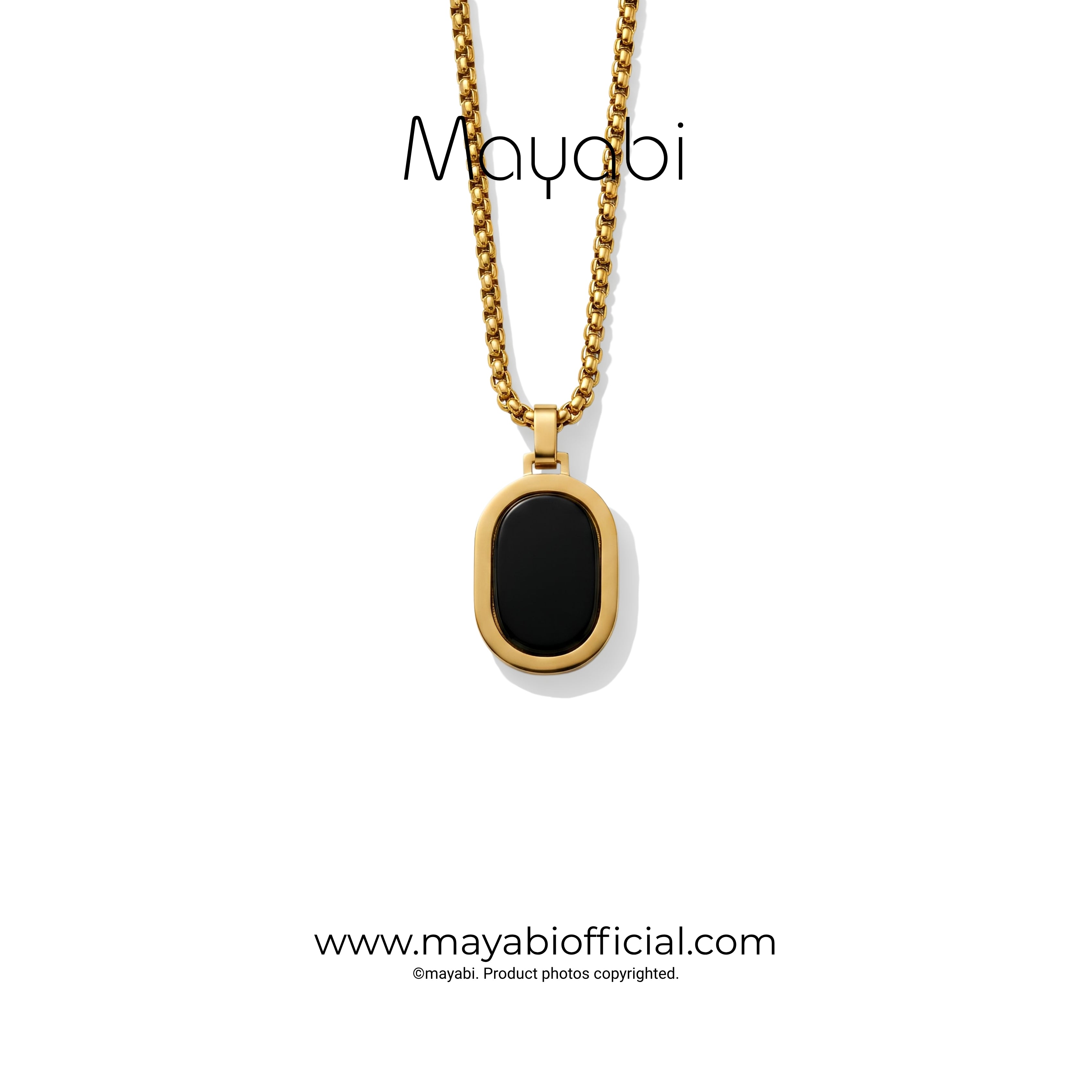 Mayabi Celine Onyx  Pendant With Chain